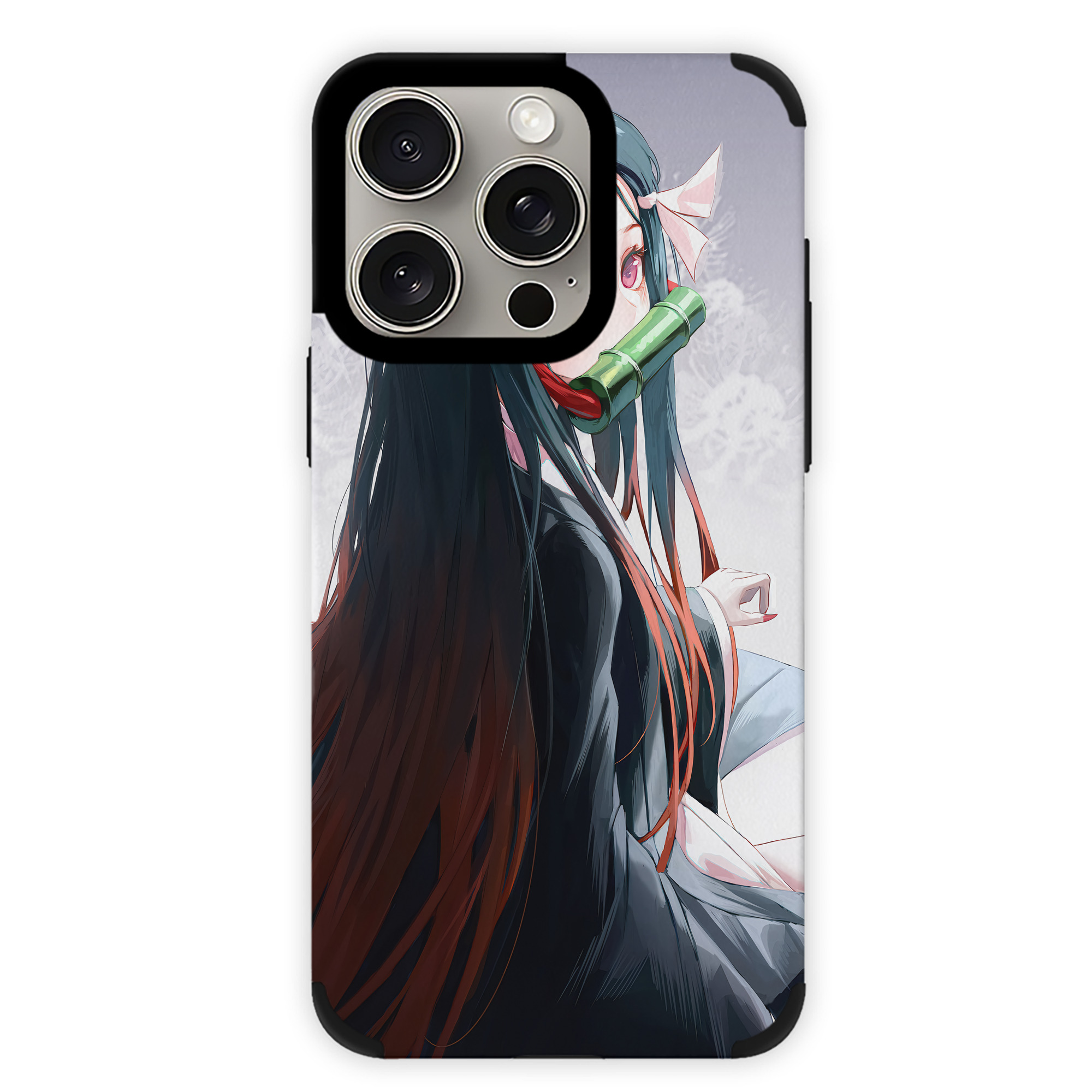（画像用） 鬼滅の刃（きめつのやいば）竈門 禰󠄀豆子／かまど ねずこ Kamado Nezuko 【iPhone15ProMax対応】 PUレザー スマホケース 耐衝撃＆黄変防止