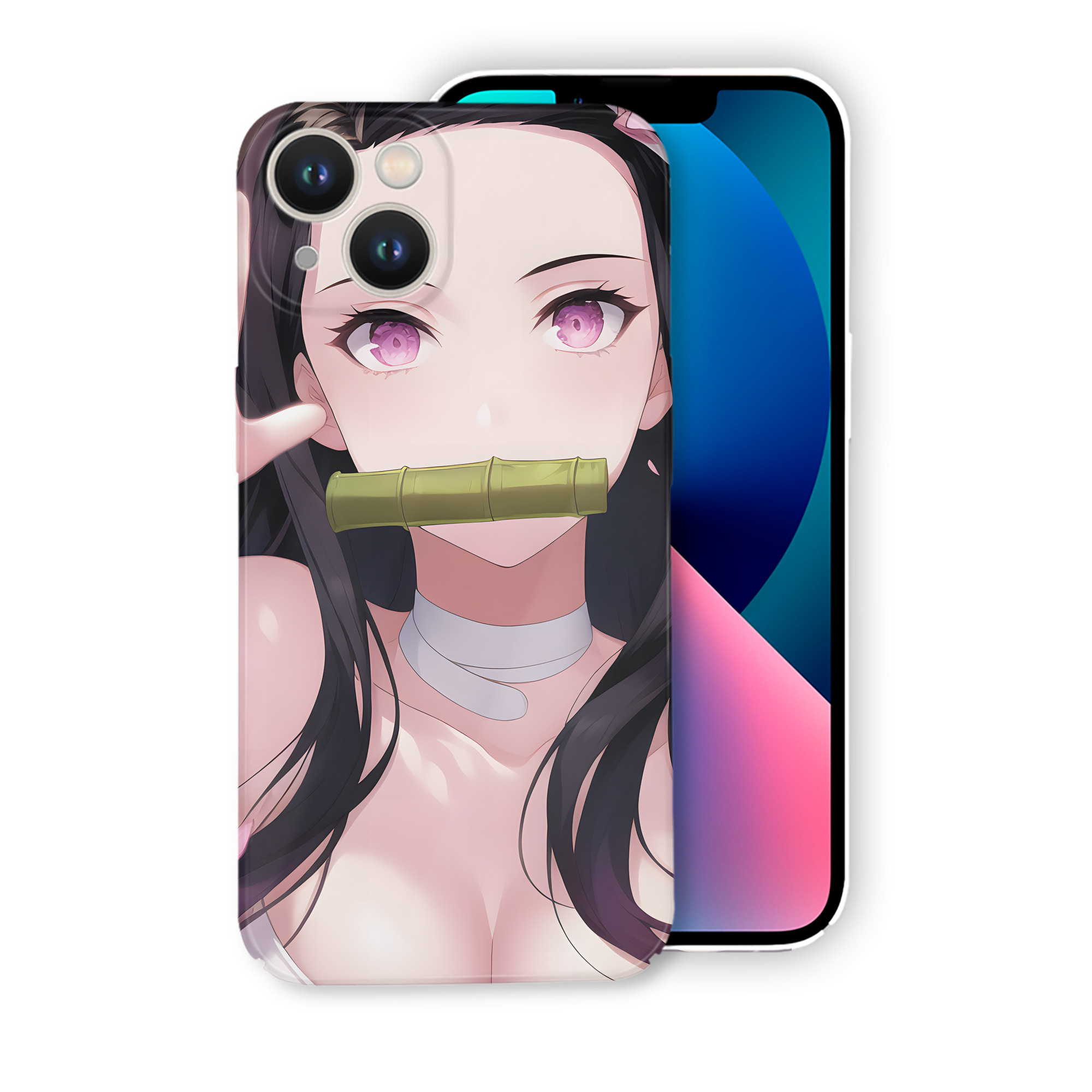 （画像用） 鬼滅の刃（きめつのやいば）竈門 禰󠄀豆子／かまど ねずこ Kamado Nezuko 【iPhone 14シリーズ対応】ハードケース