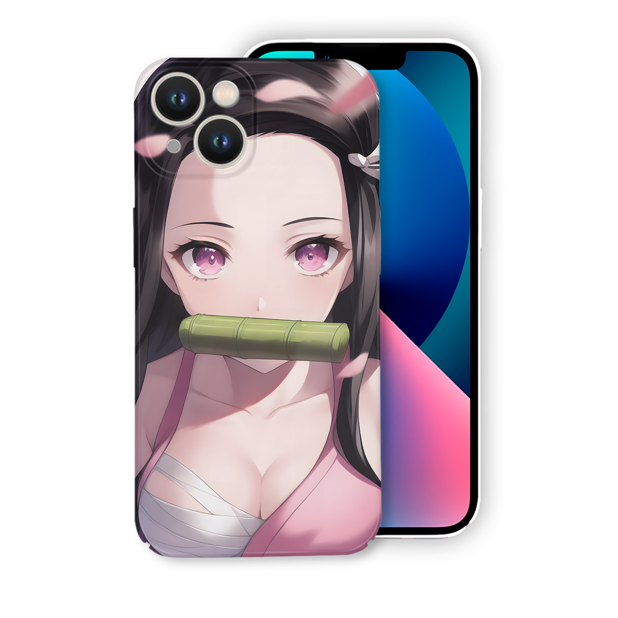 （画像用） 鬼滅の刃（きめつのやいば）竈門 禰󠄀豆子／かまど ねずこ Kamado Nezuko 【iPhone 14シリーズ対応】ハードケース