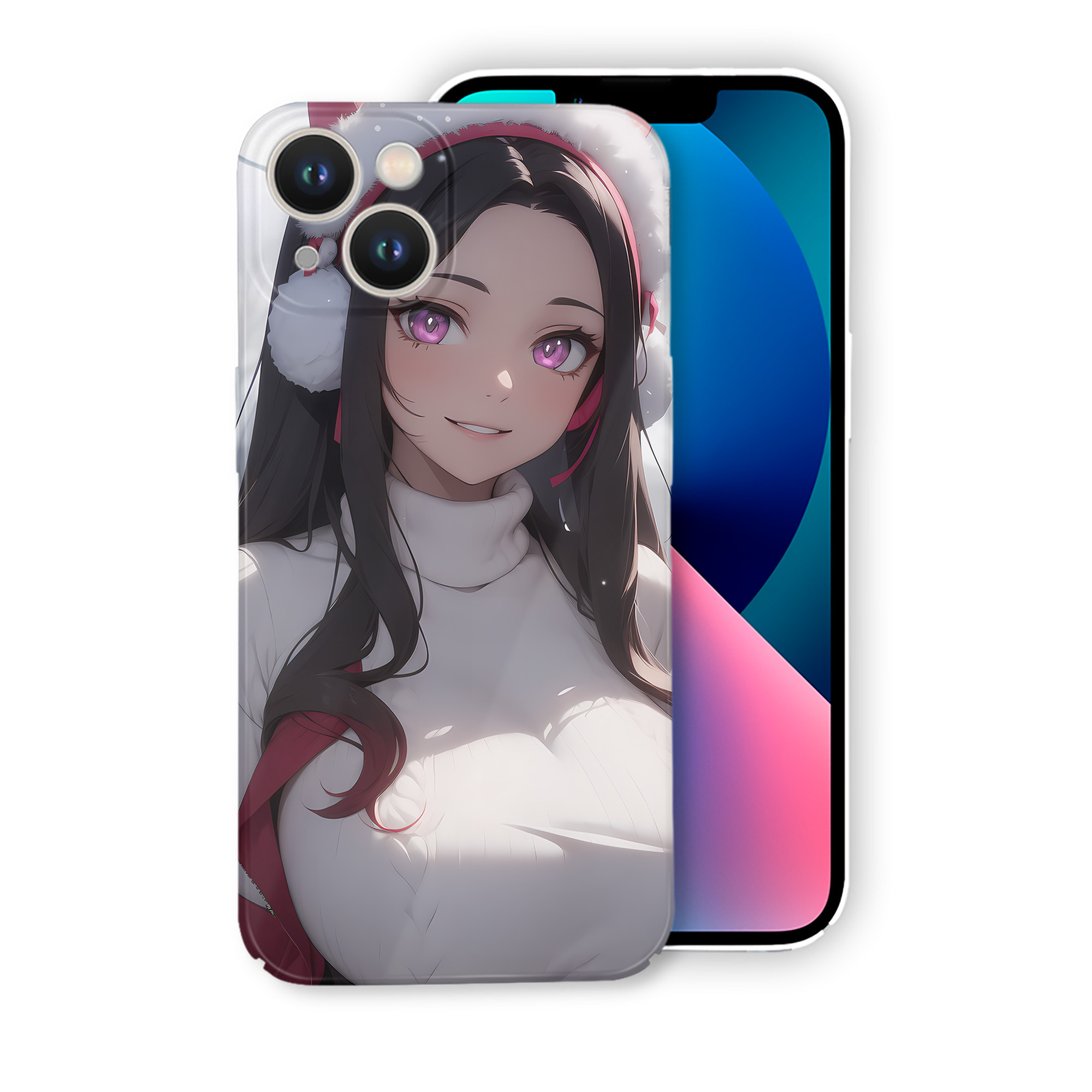 （画像用） 鬼滅の刃（きめつのやいば）竈門 禰󠄀豆子／かまど ねずこ Kamado Nezuko 【iPhone 14シリーズ対応】ハードケース