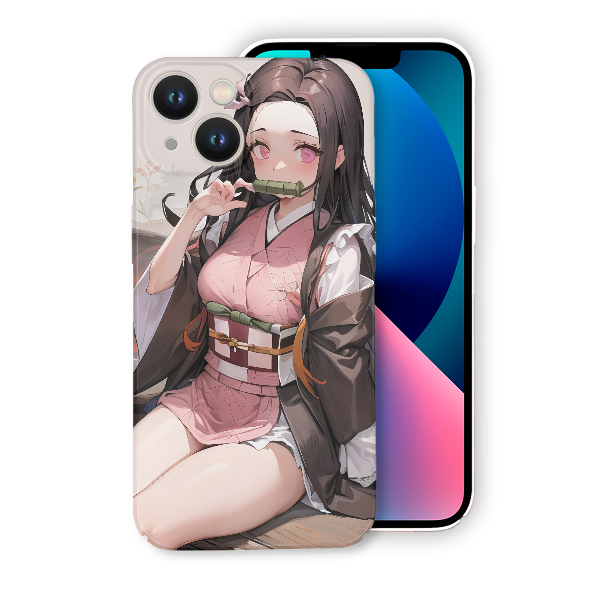 （画像用） 鬼滅の刃（きめつのやいば）竈門 禰󠄀豆子／かまど ねずこ Kamado Nezuko 【iPhone 14シリーズ対応】ハードケース