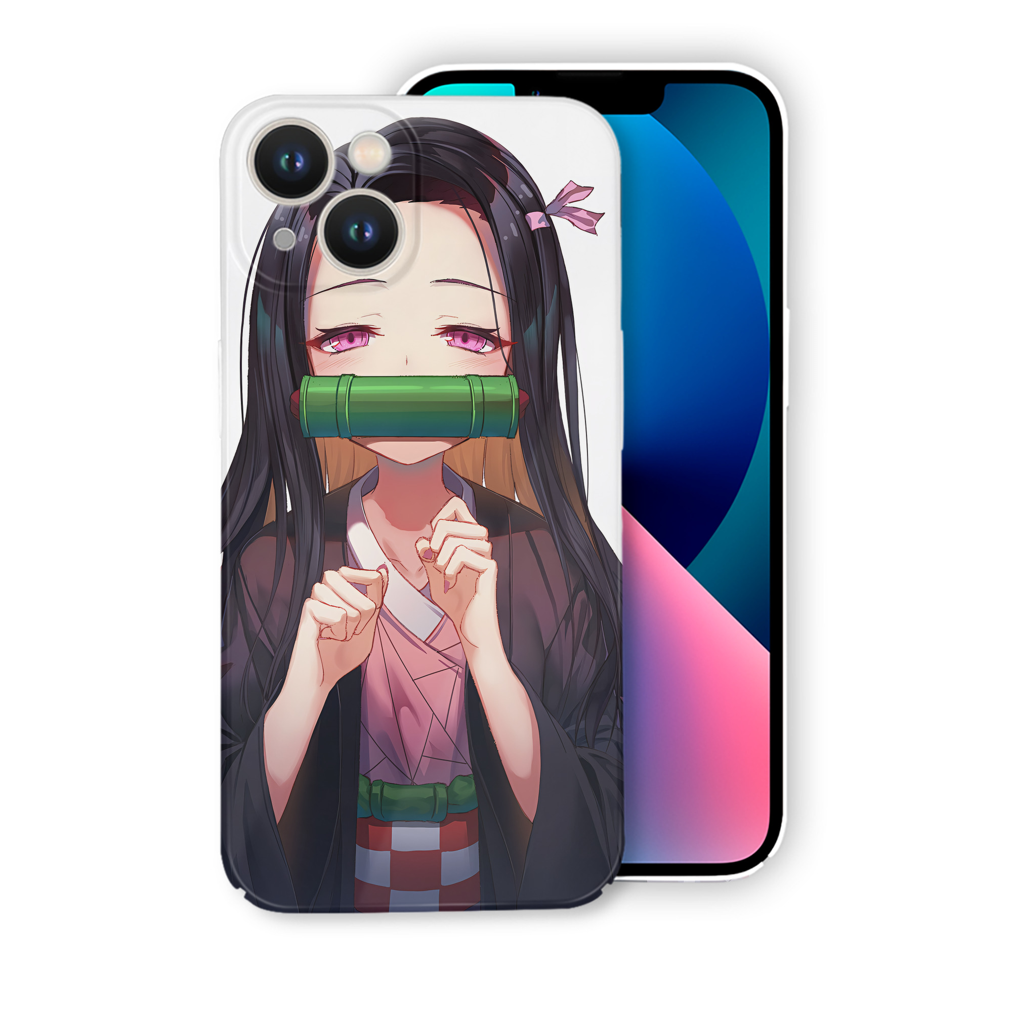 （画像用） 鬼滅の刃（きめつのやいば）竈門 禰󠄀豆子／かまど ねずこ Kamado Nezuko 【iPhone 14シリーズ対応】ハードケース