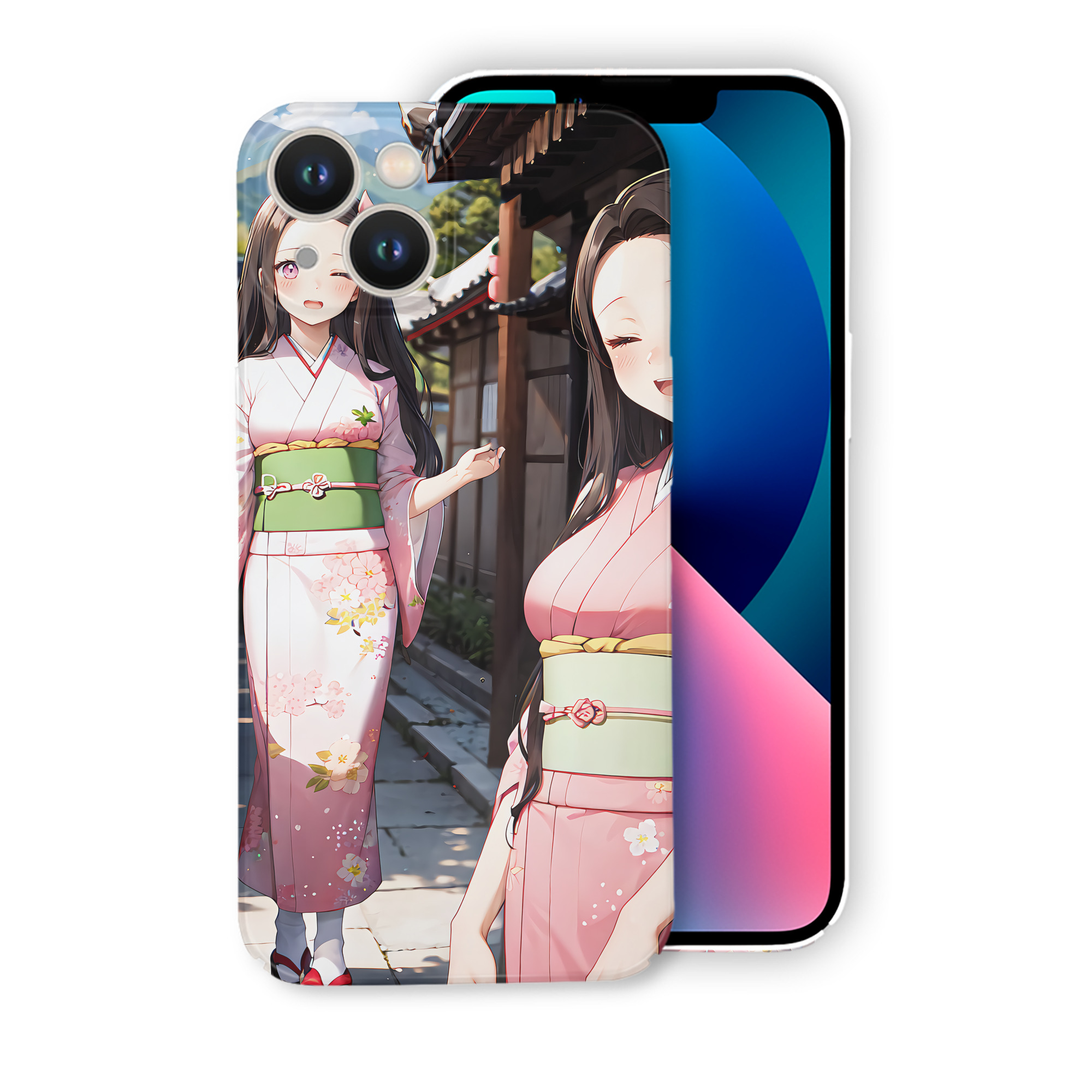 （画像用） 鬼滅の刃（きめつのやいば）竈門 禰󠄀豆子／かまど ねずこ Kamado Nezuko 【iPhone 14シリーズ対応】ハードケース