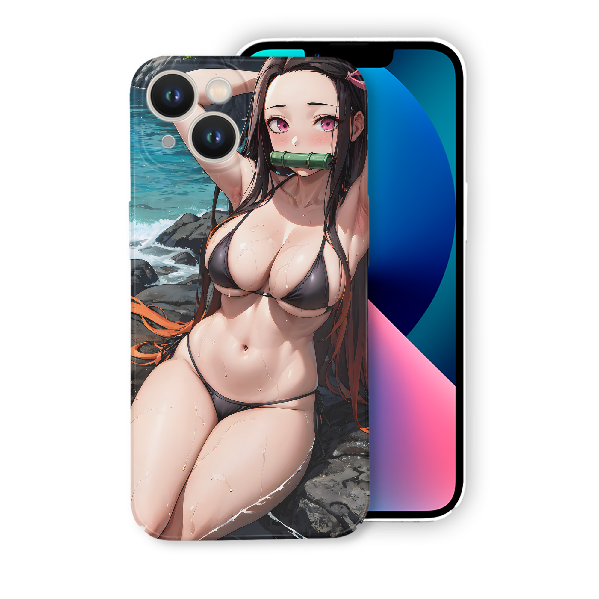 （画像用） 鬼滅の刃（きめつのやいば）竈門 禰󠄀豆子／かまど ねずこ Kamado Nezuko 【iPhone 14シリーズ対応】ハードケース