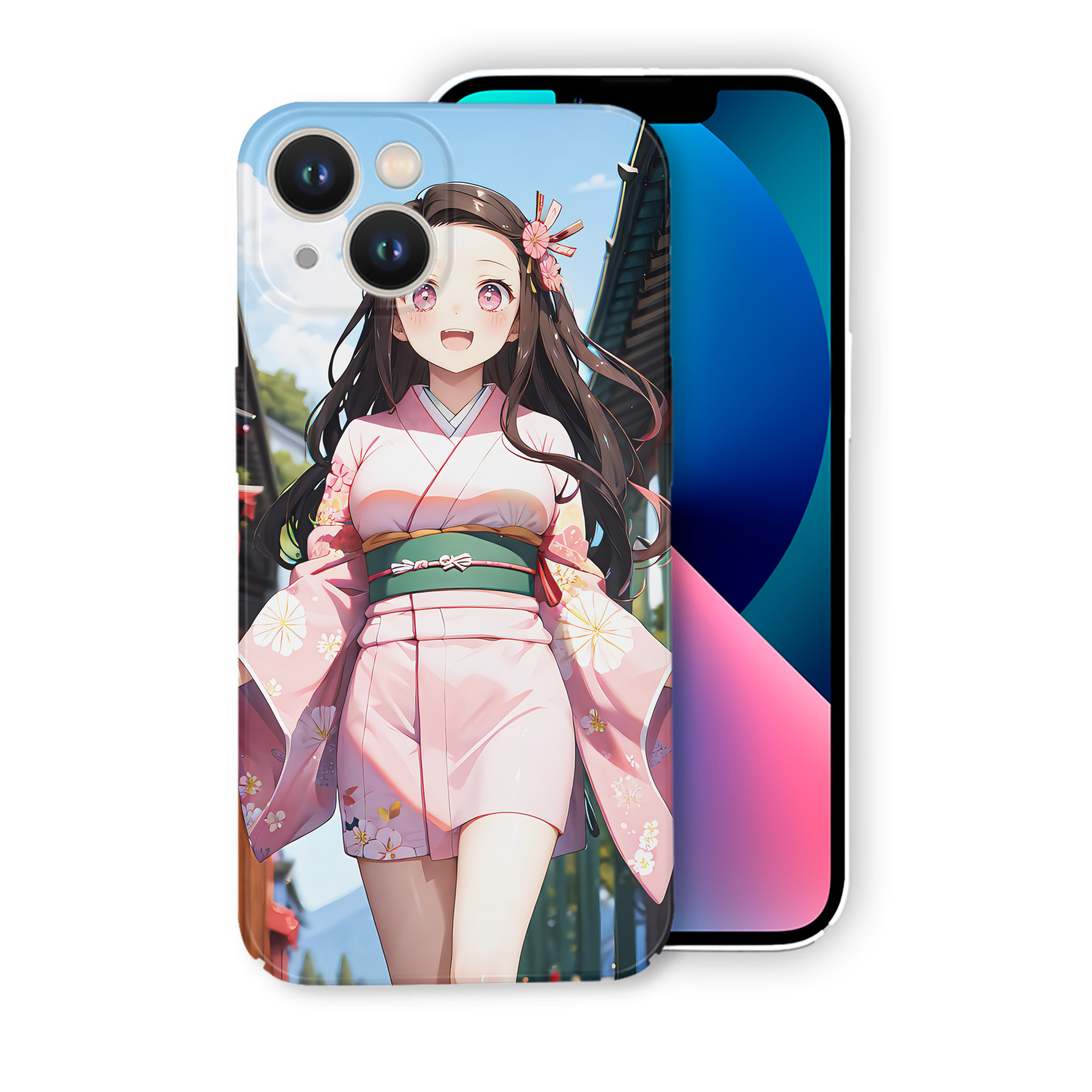 （画像用） 鬼滅の刃（きめつのやいば）竈門 禰󠄀豆子／かまど ねずこ Kamado Nezuko 【iPhone 14シリーズ対応】ハードケース
