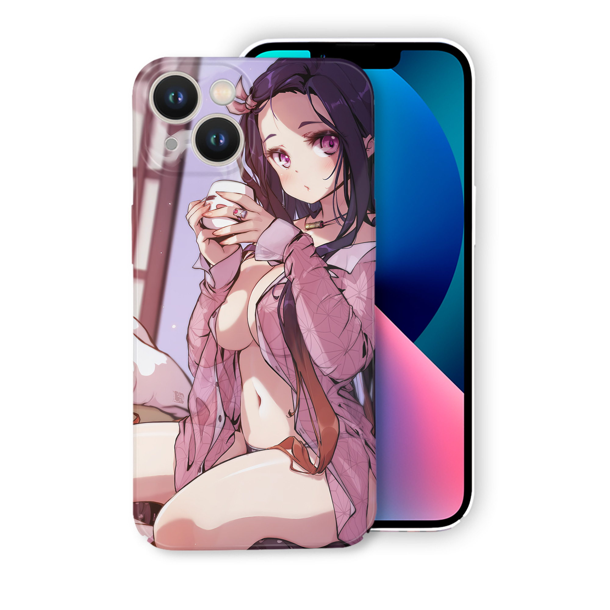 （画像用） 鬼滅の刃（きめつのやいば）竈門 禰󠄀豆子／かまど ねずこ Kamado Nezuko 【iPhone 14シリーズ対応】ハードケース