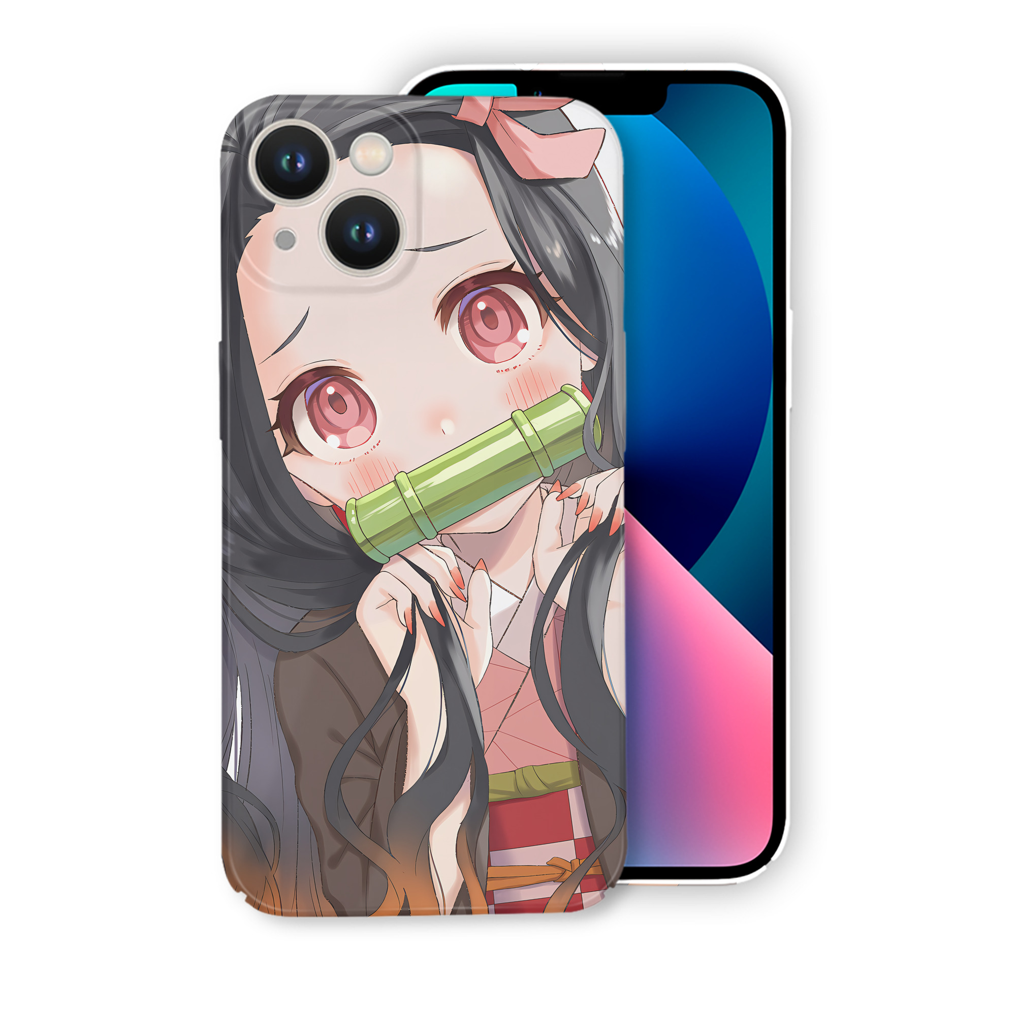（画像用） 鬼滅の刃（きめつのやいば）竈門 禰󠄀豆子／かまど ねずこ Kamado Nezuko 【iPhone 14シリーズ対応】ハードケース