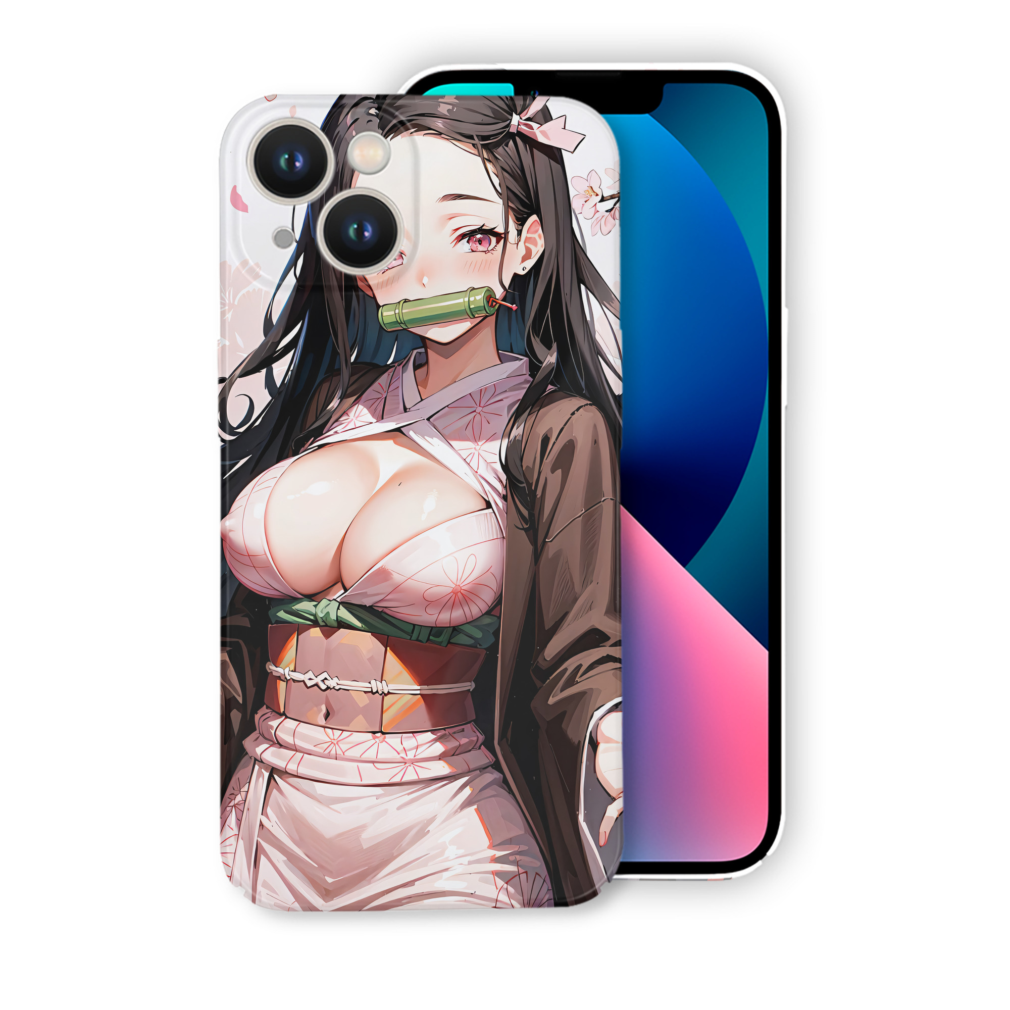 （画像用） 鬼滅の刃（きめつのやいば）竈門 禰󠄀豆子／かまど ねずこ Kamado Nezuko 【iPhone 14シリーズ対応】ハードケース