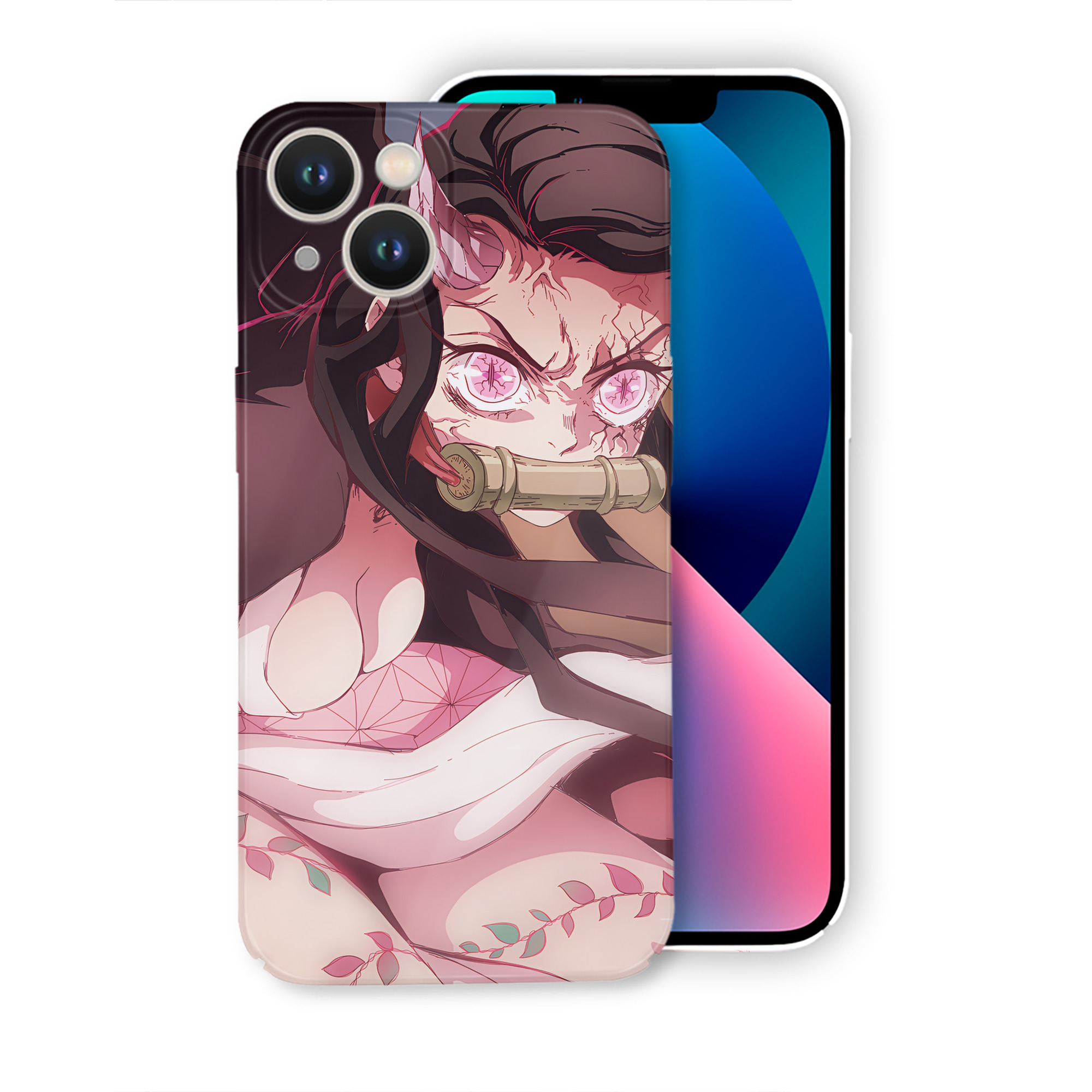 （画像用） 鬼滅の刃（きめつのやいば）竈門 禰󠄀豆子／かまど ねずこ Kamado Nezuko 【iPhone 14シリーズ対応】ハードケース