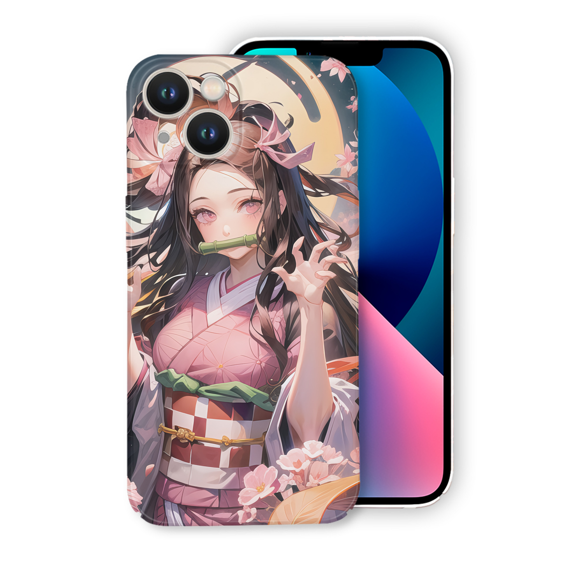 （画像用） 鬼滅の刃（きめつのやいば）竈門 禰󠄀豆子／かまど ねずこ Kamado Nezuko 【iPhone 14シリーズ対応】ハードケース