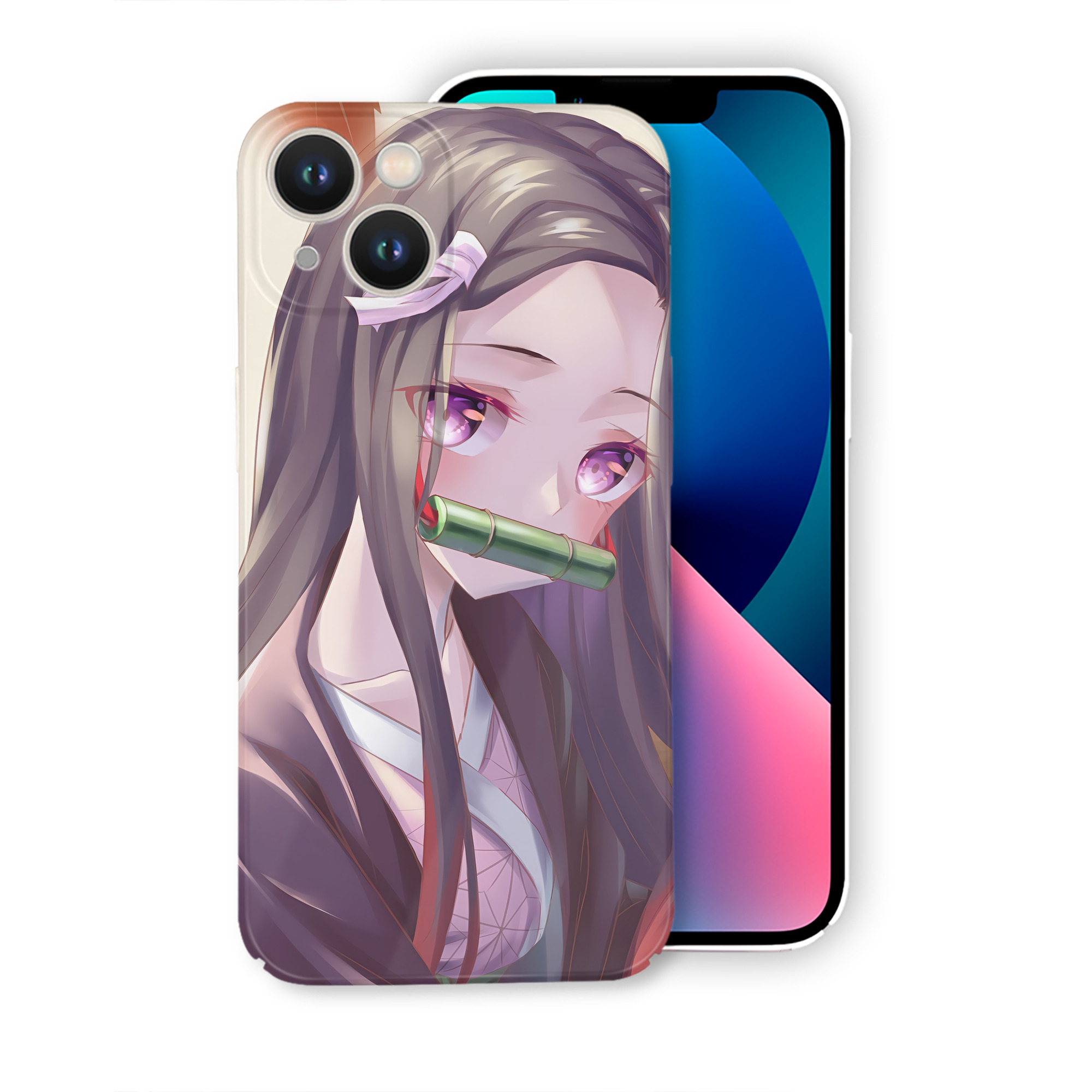 （画像用） 鬼滅の刃（きめつのやいば）竈門 禰󠄀豆子／かまど ねずこ Kamado Nezuko 【iPhone 14シリーズ対応】ハードケース
