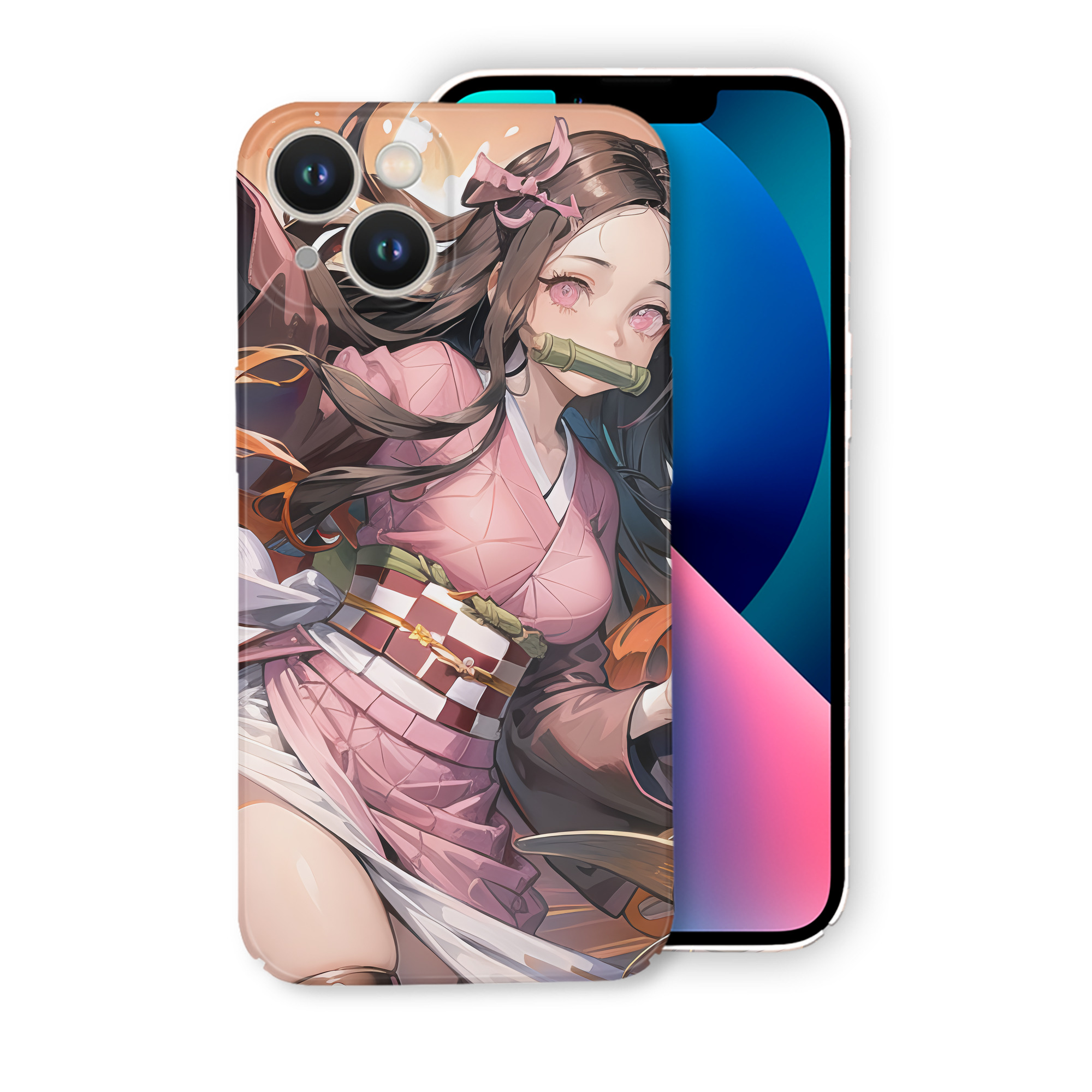 （画像用） 鬼滅の刃（きめつのやいば）竈門 禰󠄀豆子／かまど ねずこ Kamado Nezuko 【iPhone 14シリーズ対応】ハードケース