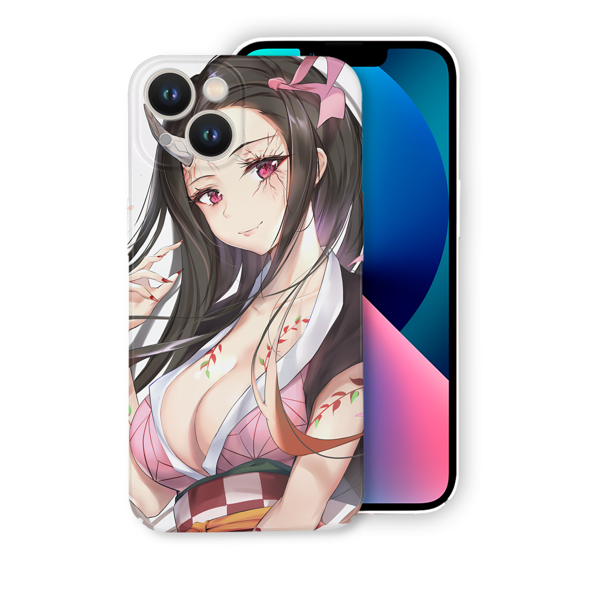 （画像用） 鬼滅の刃（きめつのやいば）竈門 禰󠄀豆子／かまど ねずこ Kamado Nezuko 【iPhone 14シリーズ対応】ハードケース