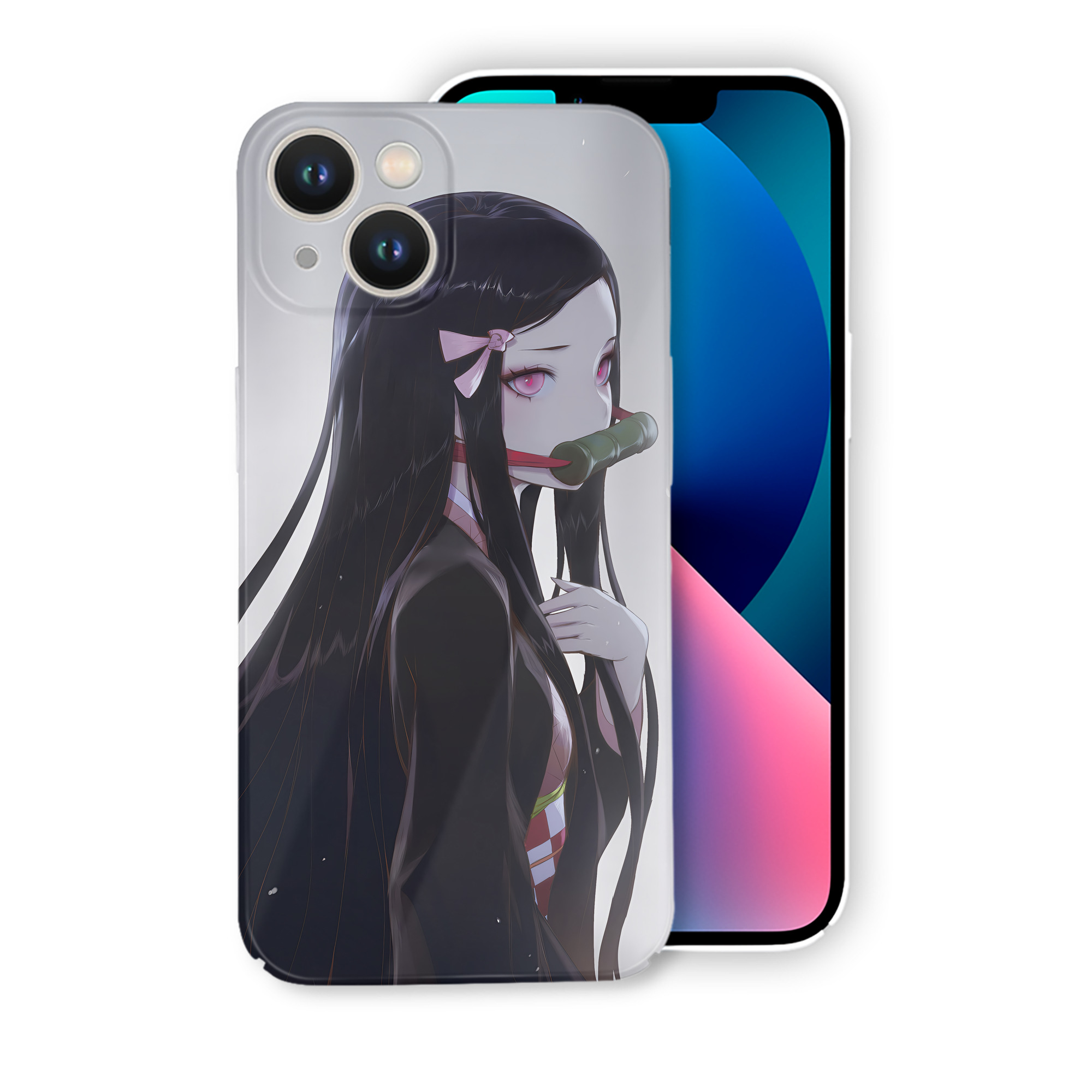 （画像用） 鬼滅の刃（きめつのやいば）竈門 禰󠄀豆子／かまど ねずこ Kamado Nezuko 【iPhone 14シリーズ対応】ハードケース
