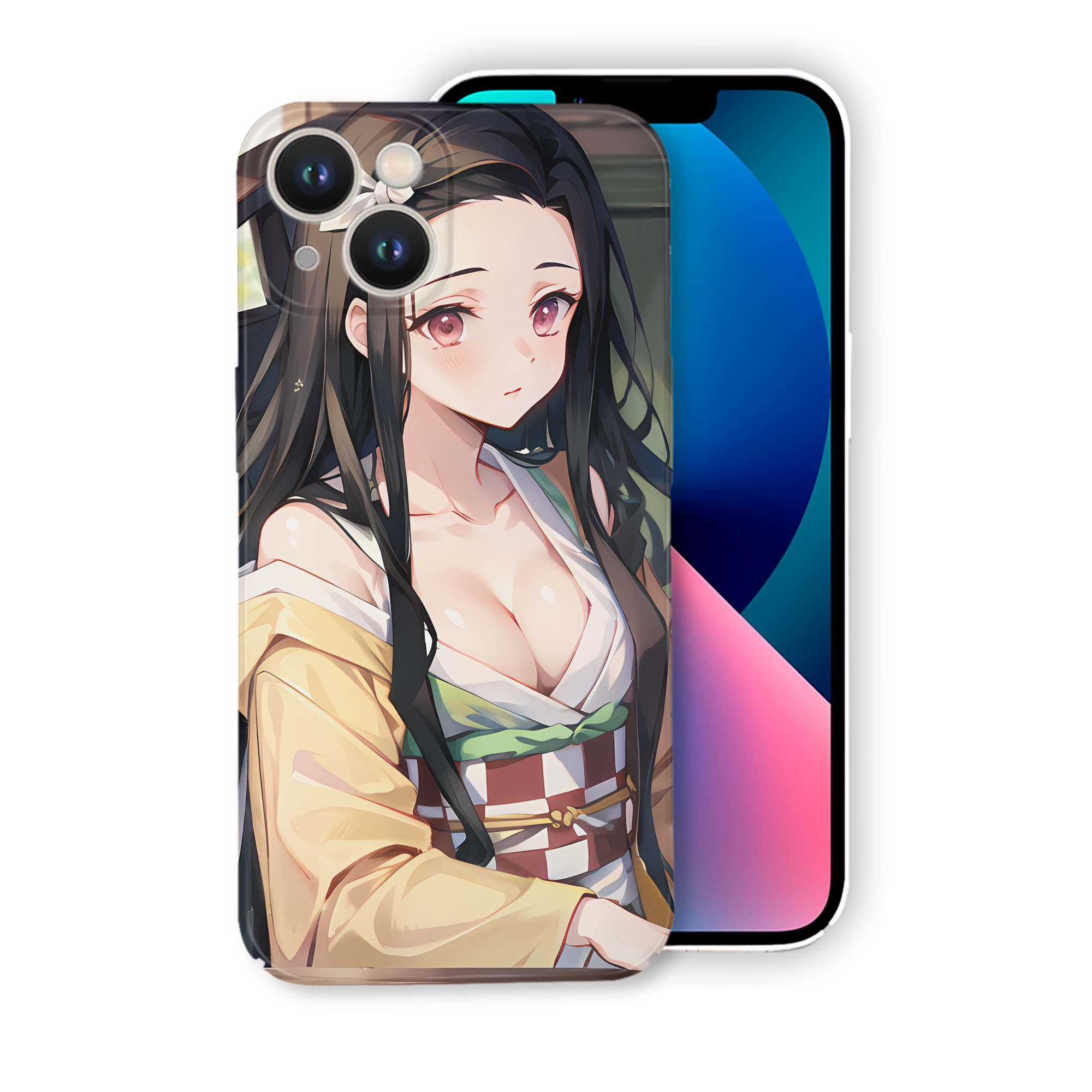 （画像用） 鬼滅の刃（きめつのやいば）竈門 禰󠄀豆子／かまど ねずこ Kamado Nezuko 【iPhone 14シリーズ対応】ハードケース