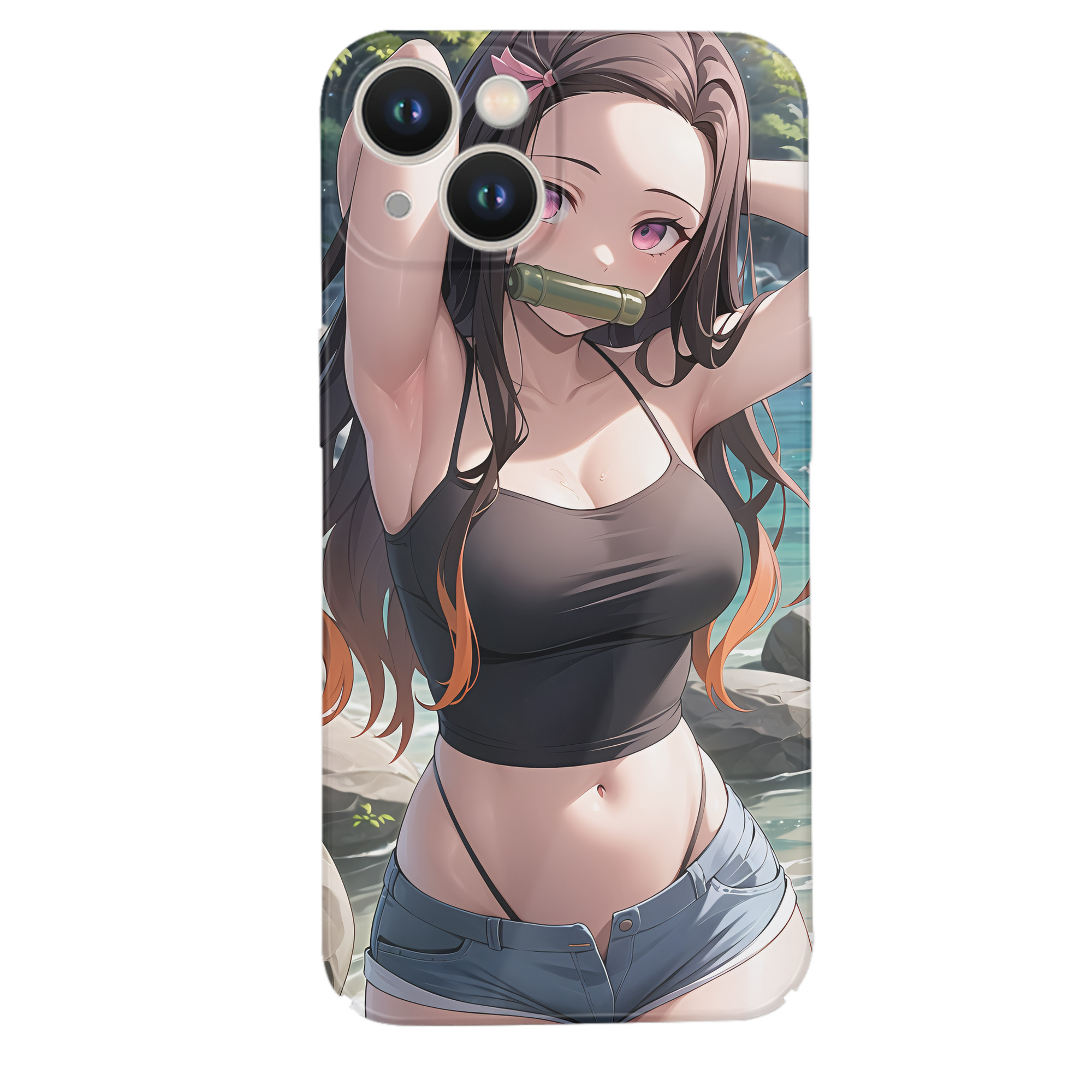 （画像用） 鬼滅の刃（きめつのやいば）竈門 禰󠄀豆子／かまど ねずこ Kamado Nezuko 【iPhone 14シリーズ対応】ハードケース