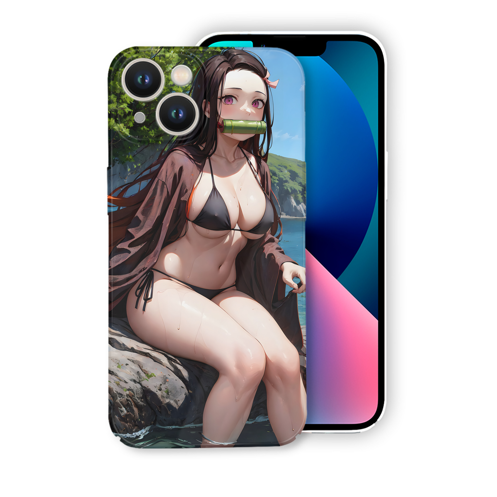 （画像用） 鬼滅の刃（きめつのやいば）竈門 禰󠄀豆子／かまど ねずこ Kamado Nezuko 【iPhone 14シリーズ対応】ハードケース
