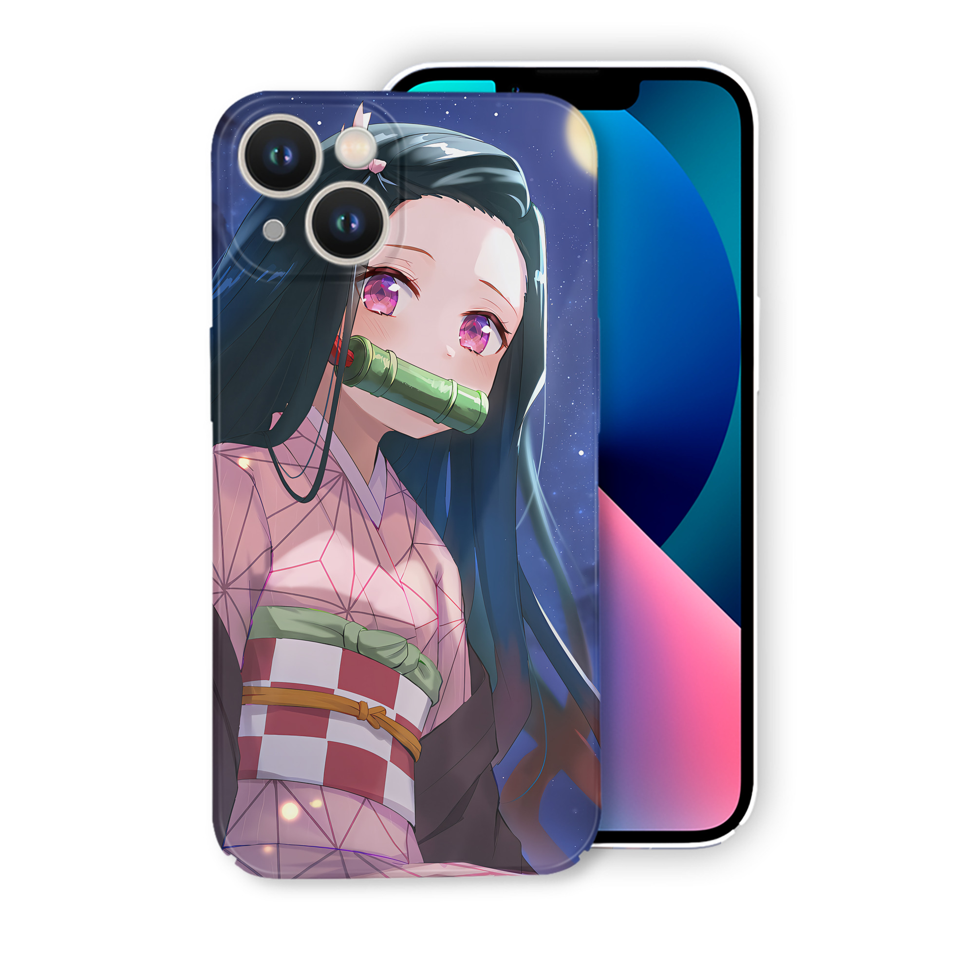 （画像用） 鬼滅の刃（きめつのやいば）竈門 禰󠄀豆子／かまど ねずこ Kamado Nezuko 【iPhone 14シリーズ対応】ハードケース