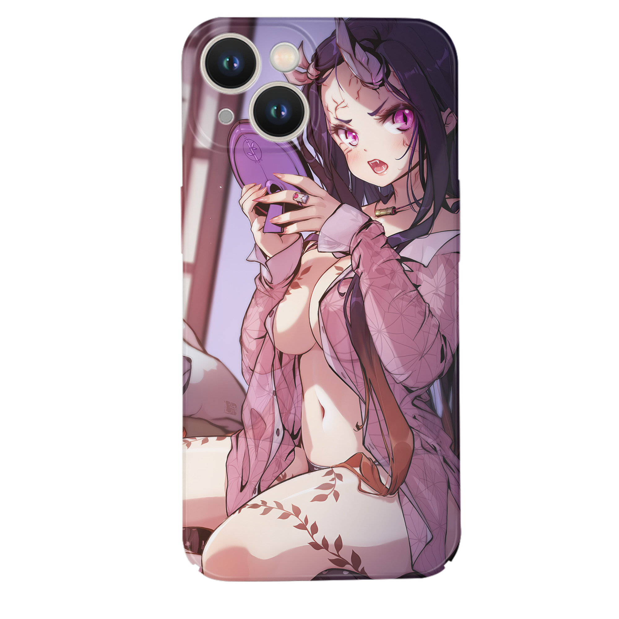 （画像用） 鬼滅の刃（きめつのやいば）竈門 禰󠄀豆子／かまど ねずこ Kamado Nezuko 【iPhone 14シリーズ対応】ハードケース