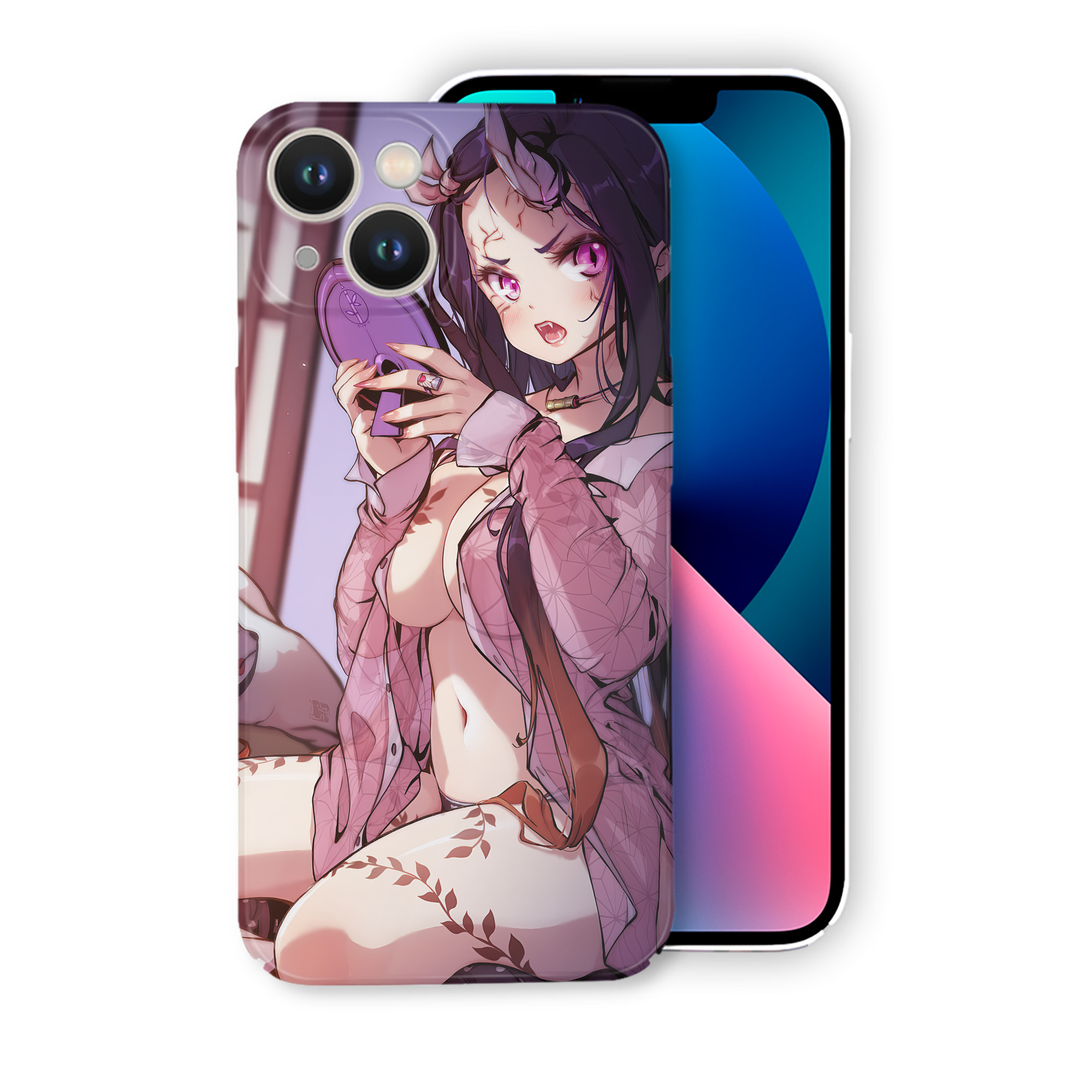 （画像用） 鬼滅の刃（きめつのやいば）竈門 禰󠄀豆子／かまど ねずこ Kamado Nezuko 【iPhone 14シリーズ対応】ハードケース