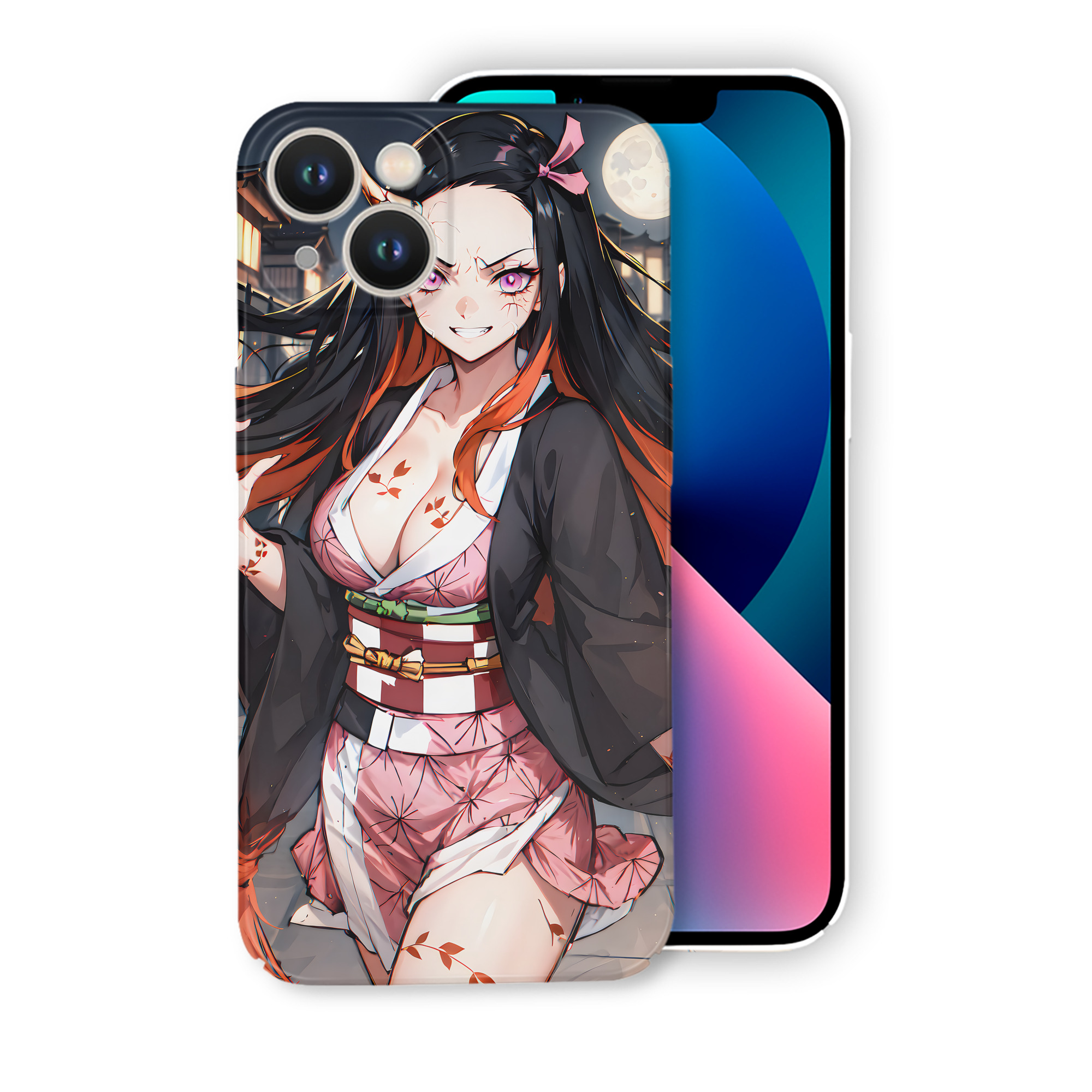 （画像用） 鬼滅の刃（きめつのやいば）竈門 禰󠄀豆子／かまど ねずこ Kamado Nezuko 【iPhone 14シリーズ対応】ハードケース