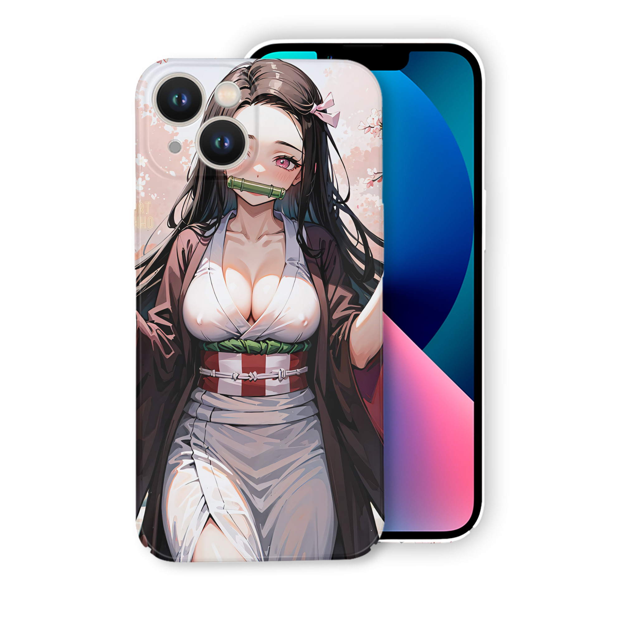 （画像用） 鬼滅の刃（きめつのやいば）竈門 禰󠄀豆子／かまど ねずこ Kamado Nezuko 【iPhone 14シリーズ対応】ハードケース