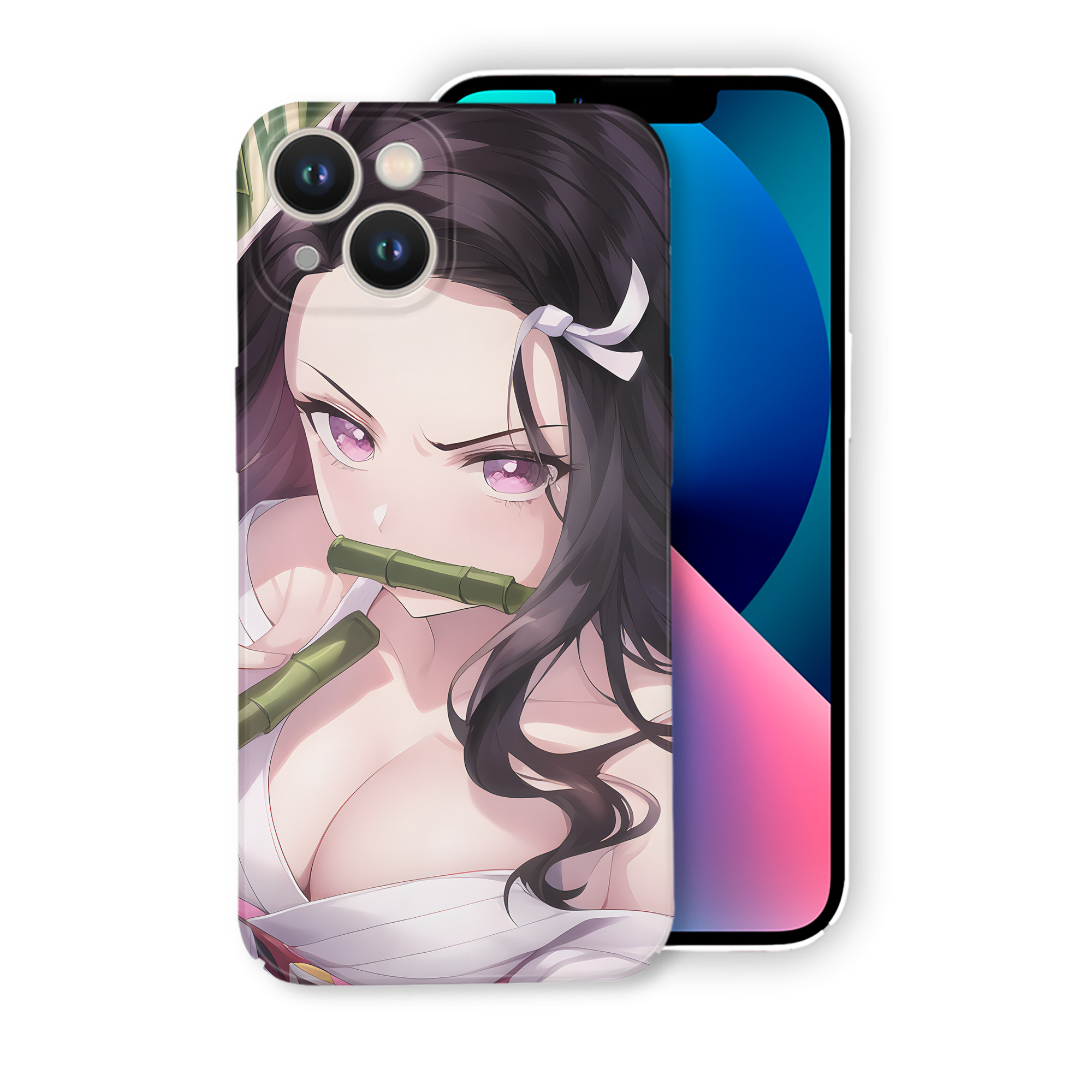 （画像用） 鬼滅の刃（きめつのやいば）竈門 禰󠄀豆子／かまど ねずこ Kamado Nezuko 【iPhone 14シリーズ対応】ハードケース