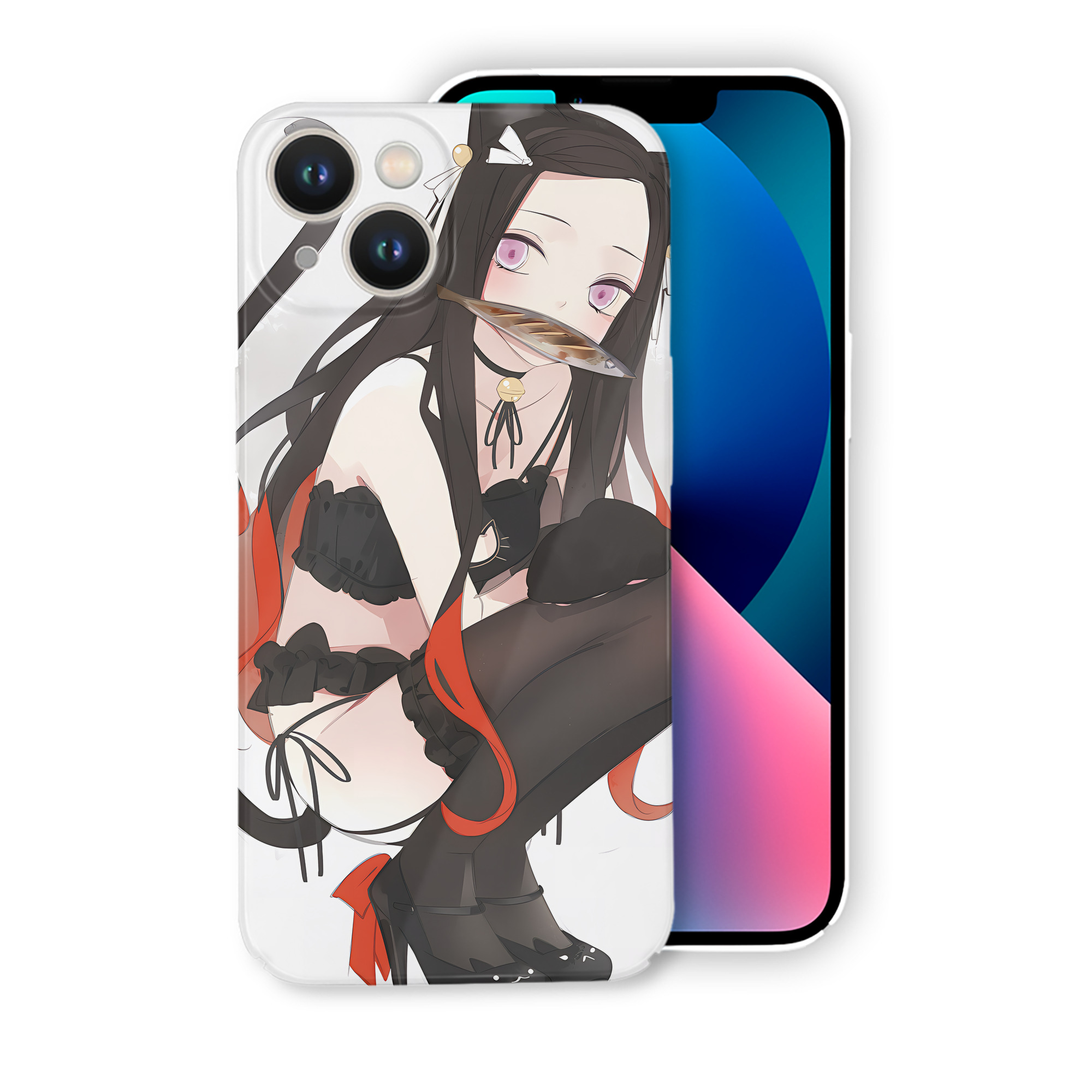 （画像用） 鬼滅の刃（きめつのやいば）竈門 禰󠄀豆子／かまど ねずこ Kamado Nezuko 【iPhone 14シリーズ対応】ハードケース