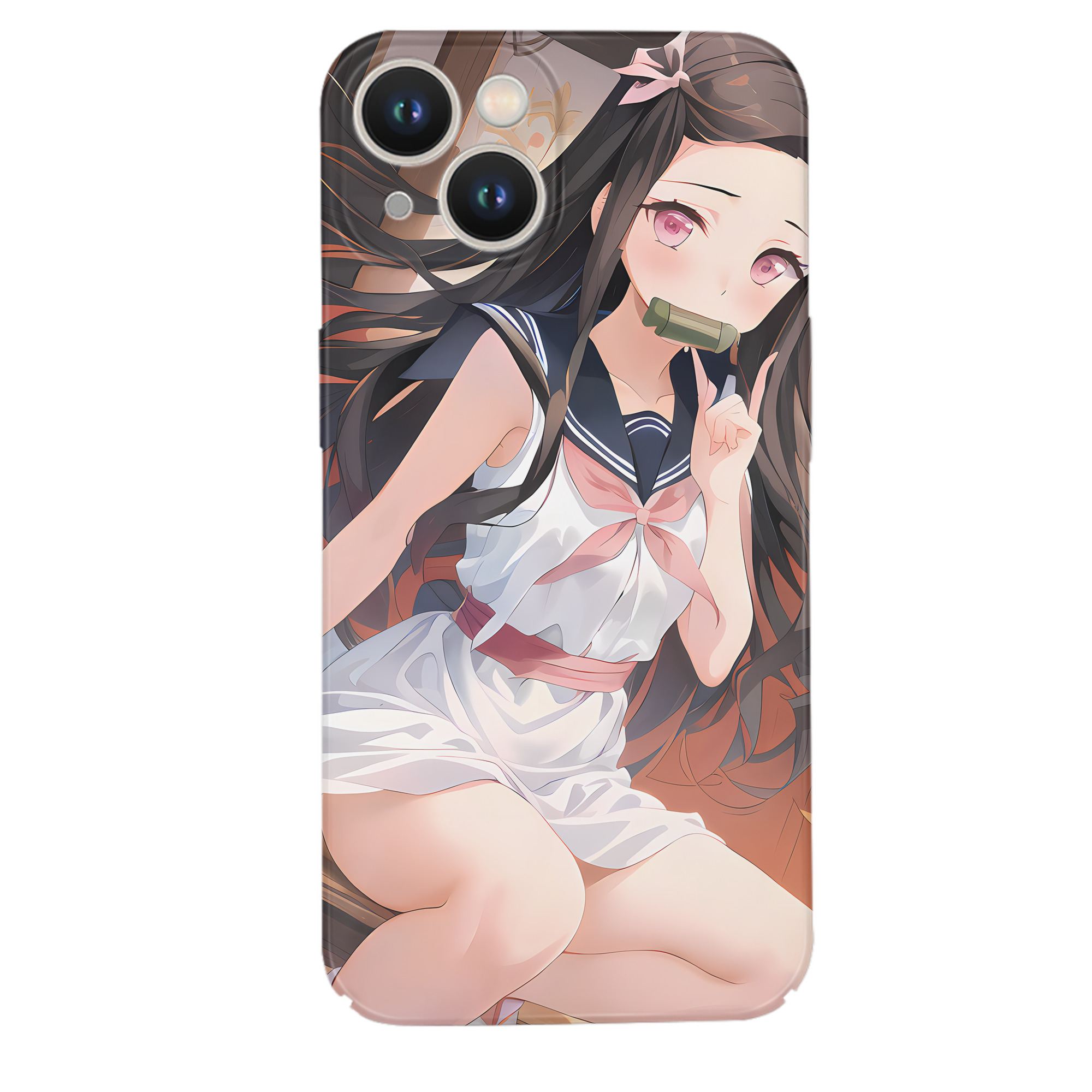 （画像用） 鬼滅の刃（きめつのやいば）竈門 禰󠄀豆子／かまど ねずこ Kamado Nezuko 【iPhone 14シリーズ対応】ハードケース
