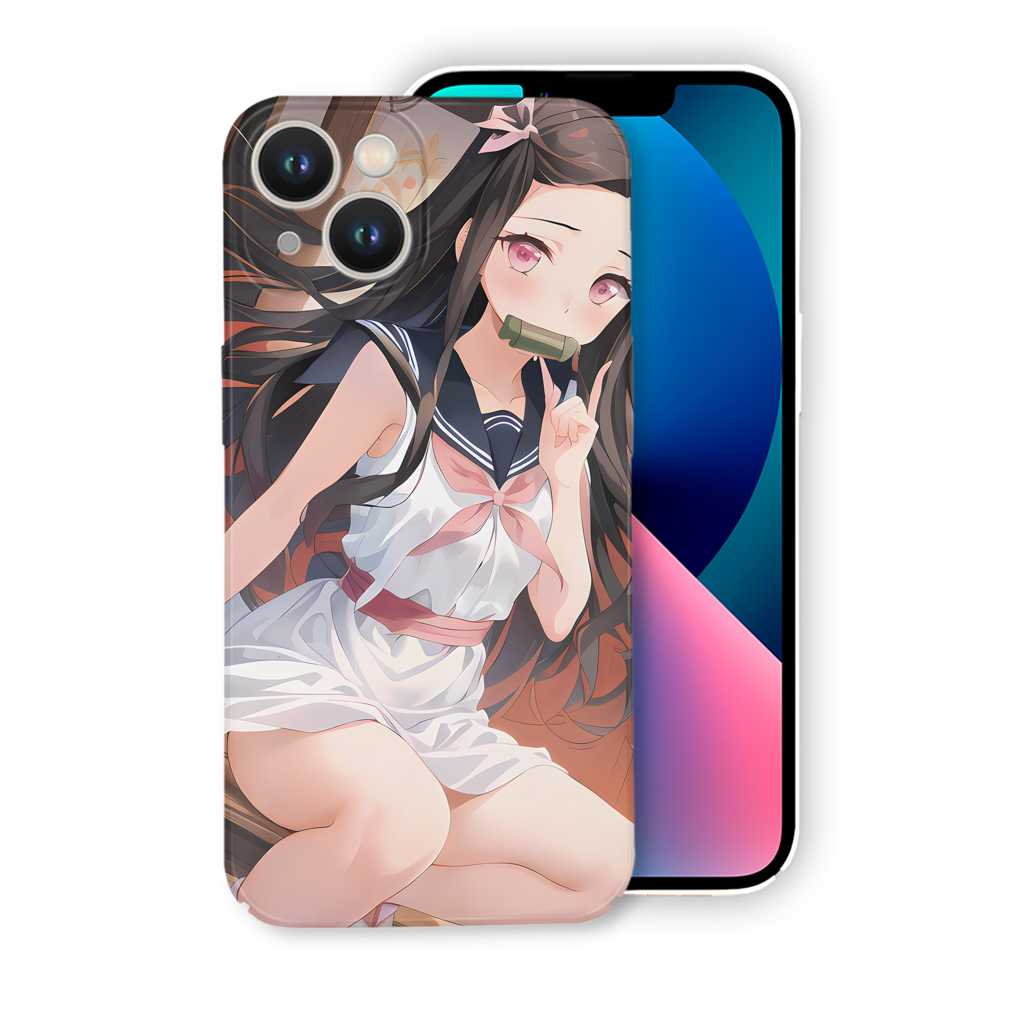 （画像用） 鬼滅の刃（きめつのやいば）竈門 禰󠄀豆子／かまど ねずこ Kamado Nezuko 【iPhone 14シリーズ対応】ハードケース