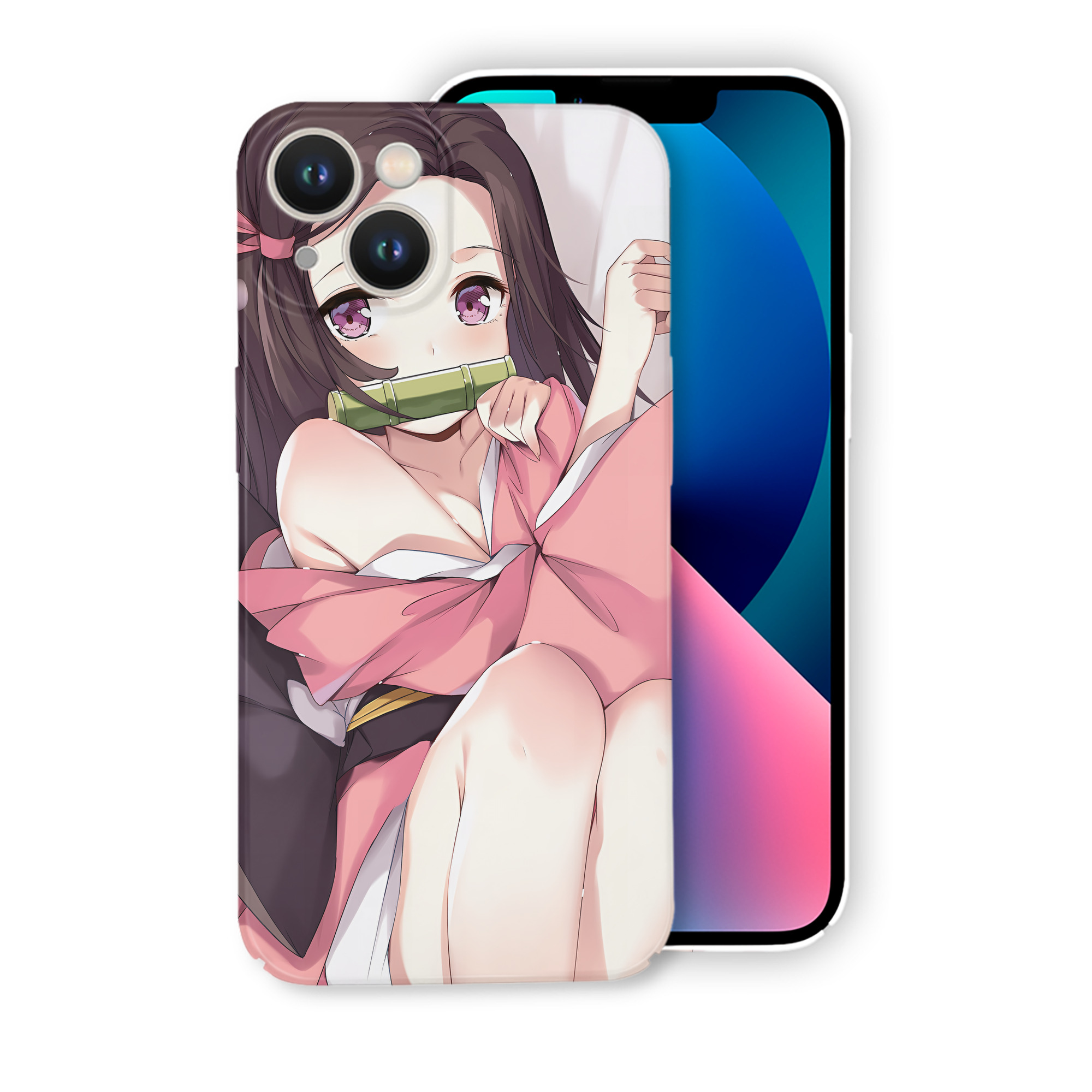 （画像用） 鬼滅の刃（きめつのやいば）竈門 禰󠄀豆子／かまど ねずこ Kamado Nezuko 【iPhone 14シリーズ対応】ハードケース