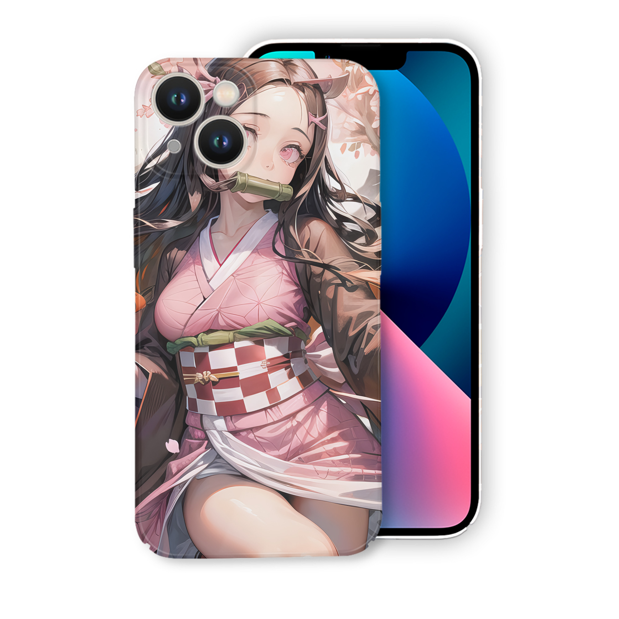 （画像用） 鬼滅の刃（きめつのやいば）竈門 禰󠄀豆子／かまど ねずこ Kamado Nezuko 【iPhone 14シリーズ対応】ハードケース
