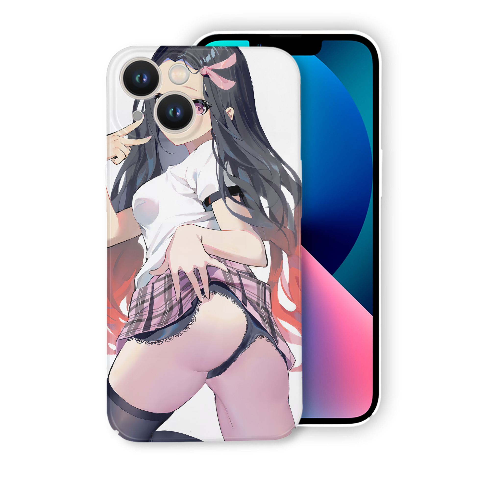 （画像用） 鬼滅の刃（きめつのやいば）竈門 禰󠄀豆子／かまど ねずこ Kamado Nezuko 【iPhone 14シリーズ対応】ハードケース