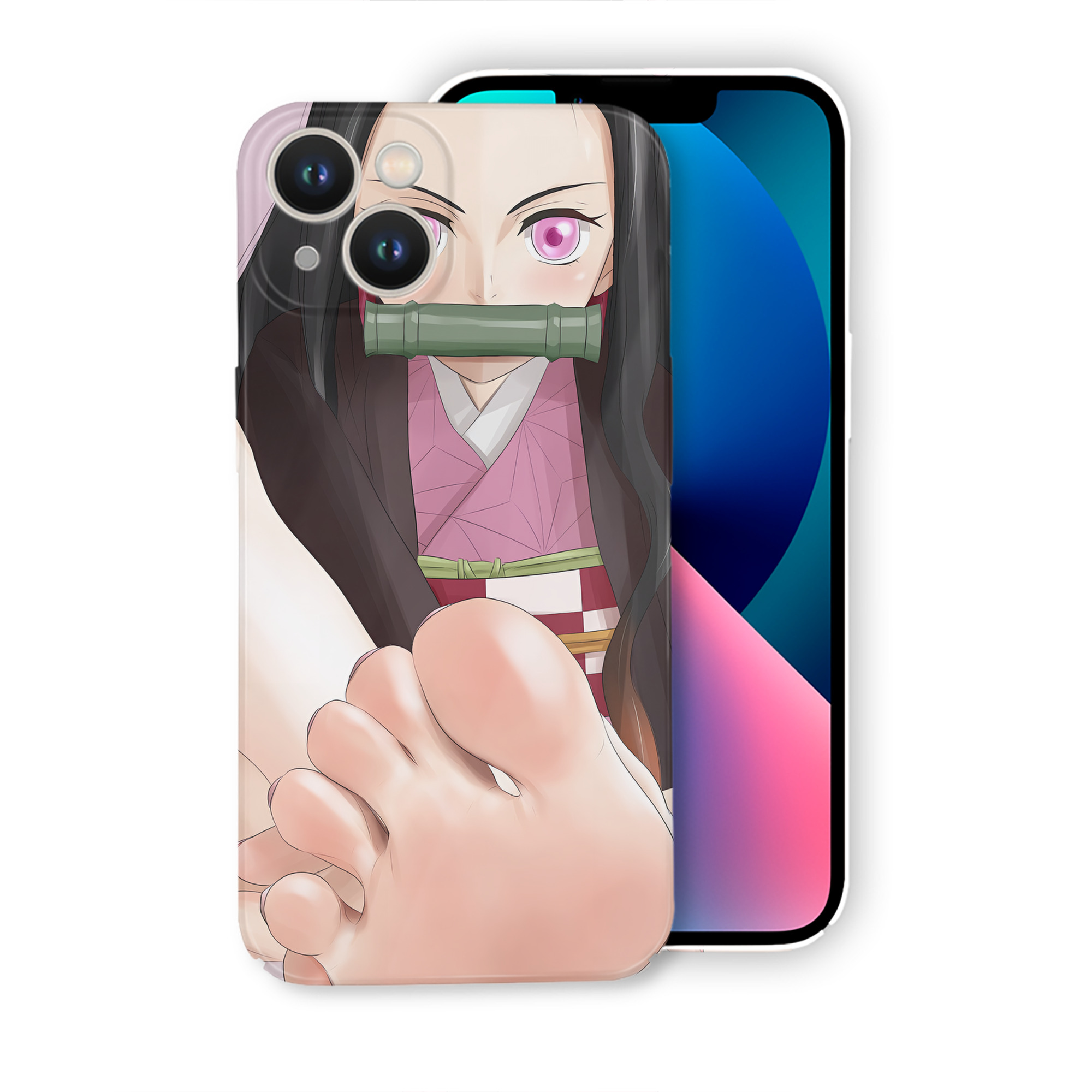 （画像用） 鬼滅の刃（きめつのやいば）竈門 禰󠄀豆子／かまど ねずこ Kamado Nezuko 【iPhone 14シリーズ対応】ハードケース
