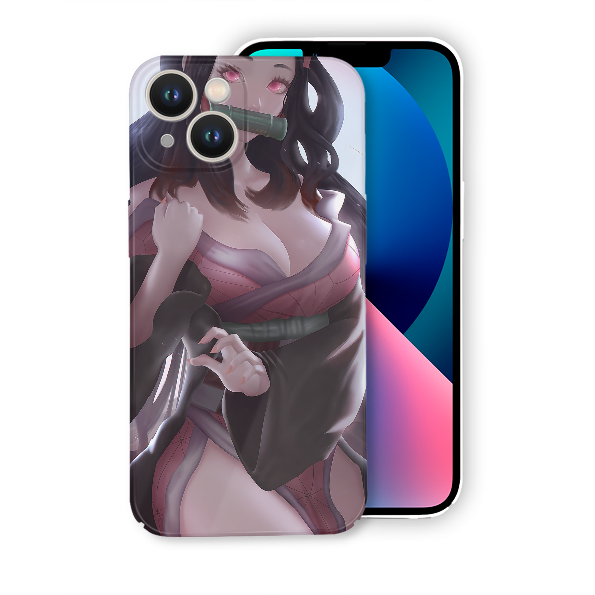 （画像用） 鬼滅の刃（きめつのやいば）竈門 禰󠄀豆子／かまど ねずこ Kamado Nezuko 【iPhone 14シリーズ対応】ハードケース