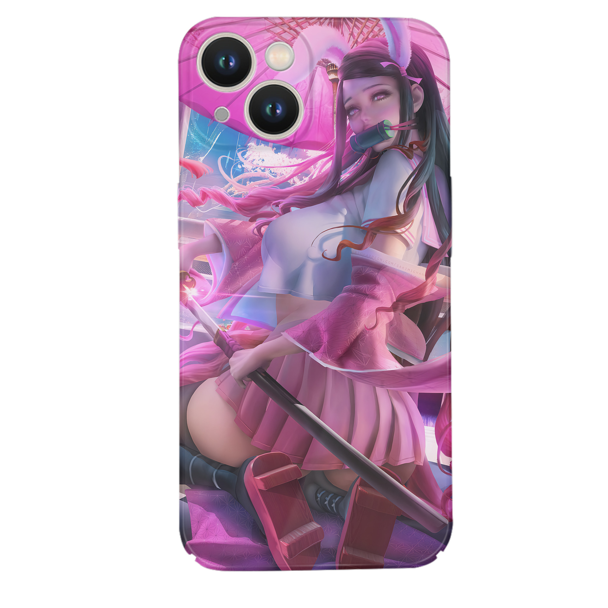 （画像用） 鬼滅の刃（きめつのやいば）竈門 禰󠄀豆子／かまど ねずこ Kamado Nezuko 【iPhone 14シリーズ対応】ハードケース