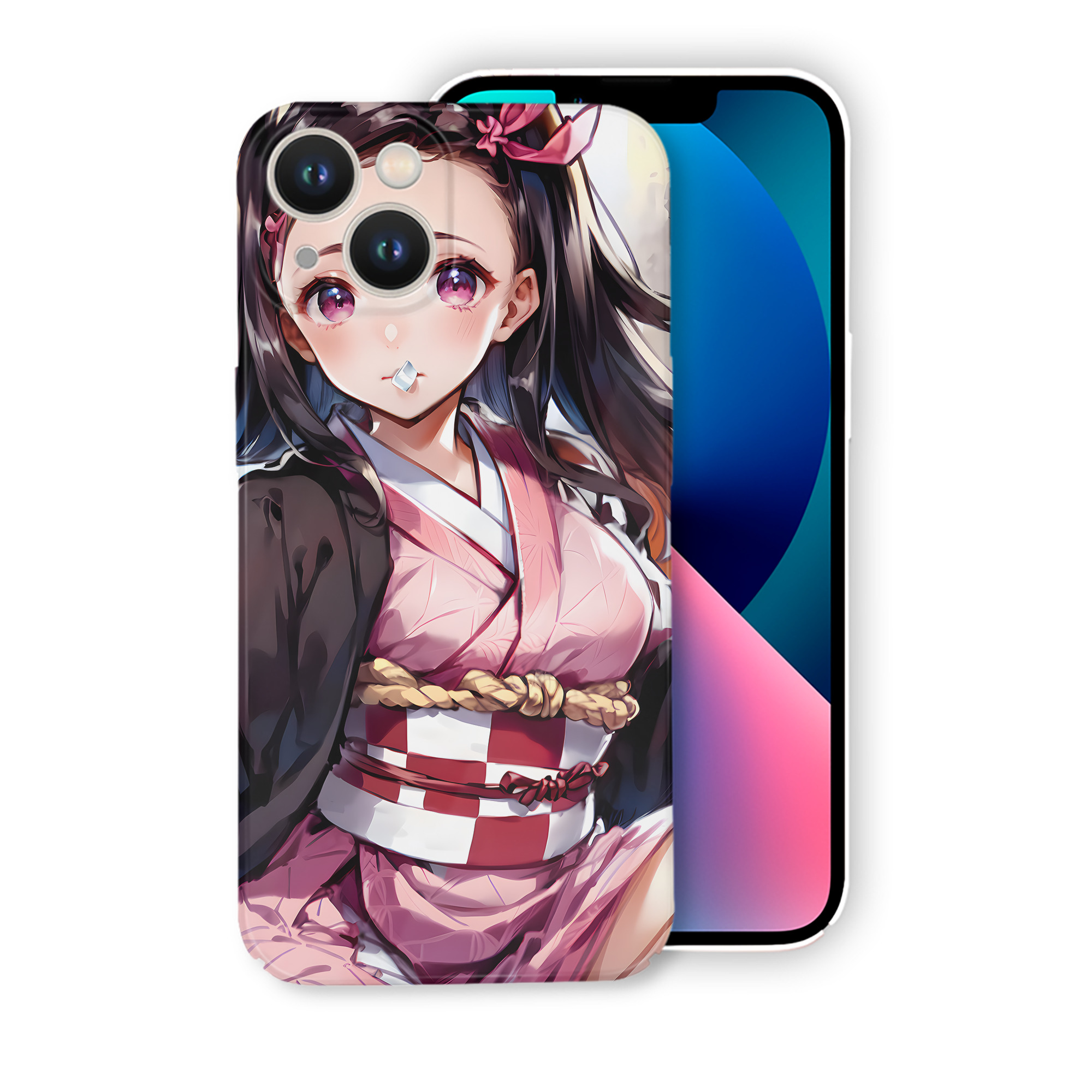 （画像用） 鬼滅の刃（きめつのやいば）竈門 禰󠄀豆子／かまど ねずこ Kamado Nezuko 【iPhone 14シリーズ対応】ハードケース