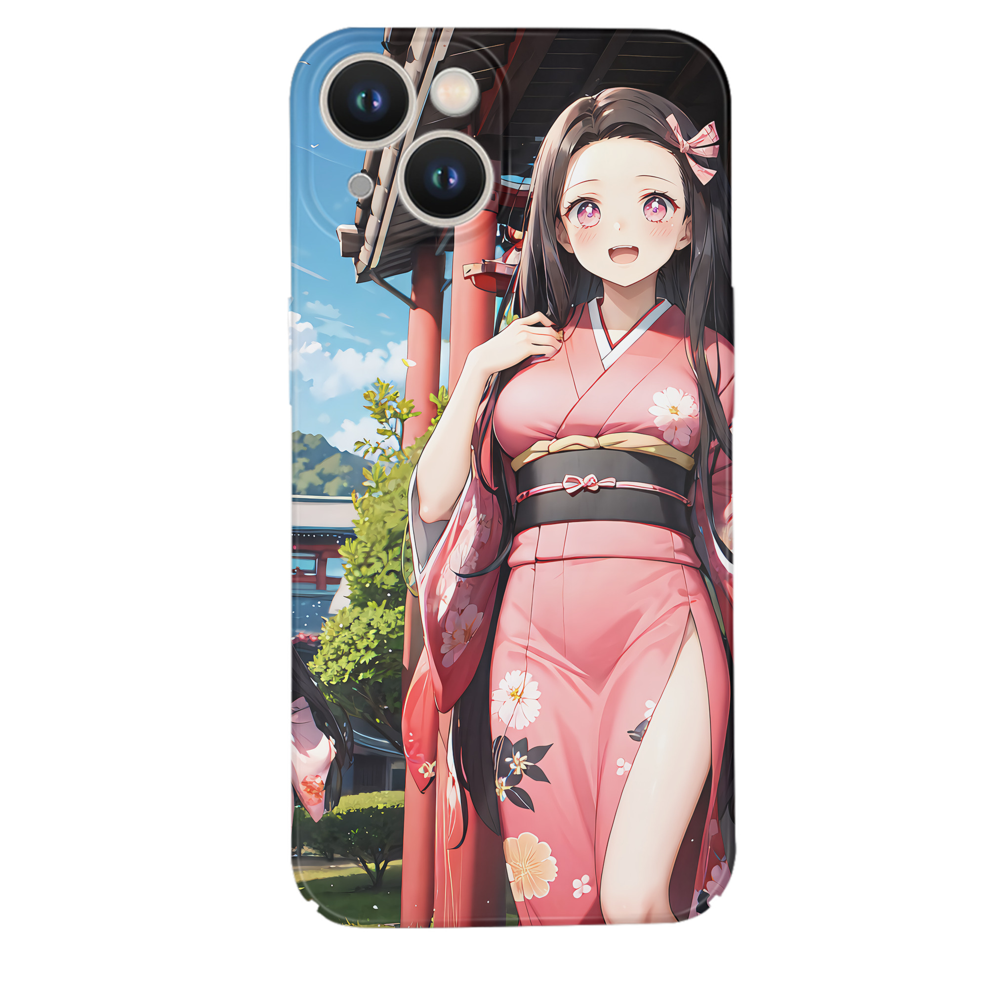 （画像用） 鬼滅の刃（きめつのやいば）竈門 禰󠄀豆子／かまど ねずこ Kamado Nezuko 【iPhone 14シリーズ対応】ハードケース