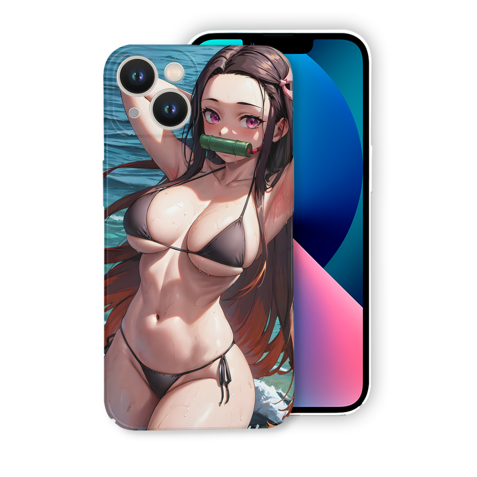 （画像用） 鬼滅の刃（きめつのやいば）竈門 禰󠄀豆子／かまど ねずこ Kamado Nezuko 【iPhone 14シリーズ対応】ハードケース