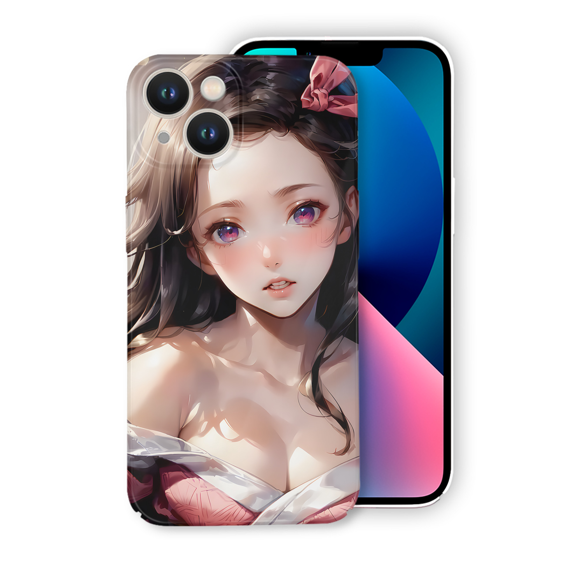 （画像用） 鬼滅の刃（きめつのやいば）竈門 禰󠄀豆子／かまど ねずこ Kamado Nezuko 【iPhone 14シリーズ対応】ハードケース