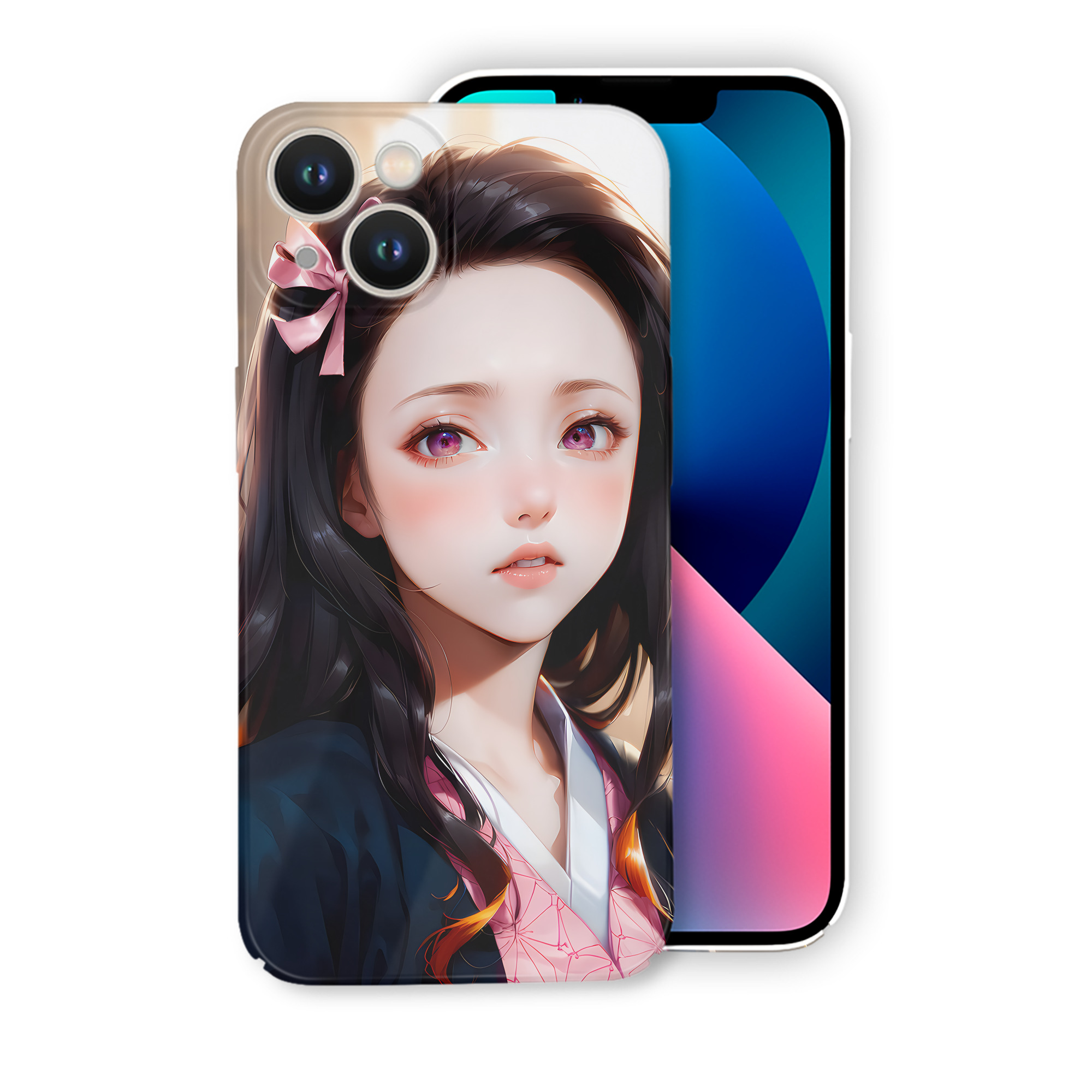 （画像用） 鬼滅の刃（きめつのやいば）竈門 禰󠄀豆子／かまど ねずこ Kamado Nezuko 【iPhone 14シリーズ対応】ハードケース