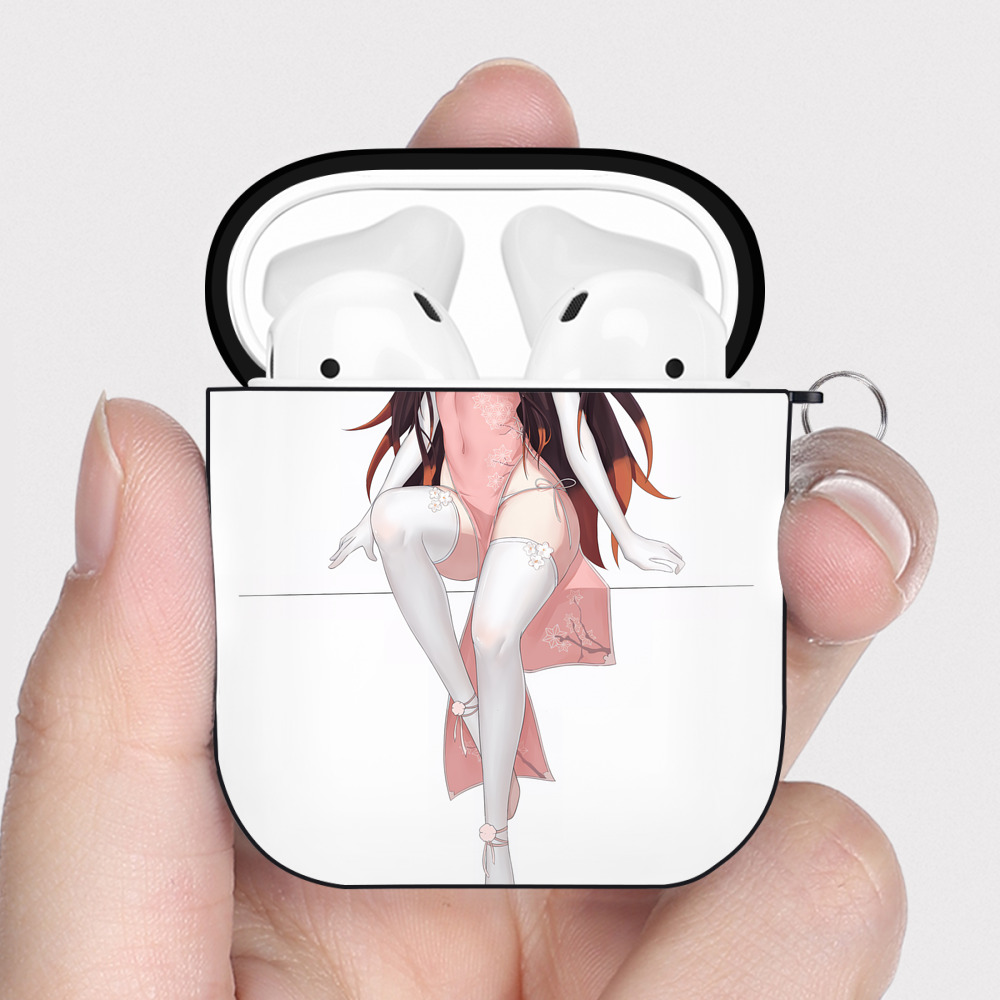 （画像用） 鬼滅の刃（きめつのやいば）竈門 禰󠄀豆子／かまど ねずこ Kamado Nezuko AirPods 第2世代保護ケース ハードシェル ブラック 耐衝撃・防指紋・カラビナ付き