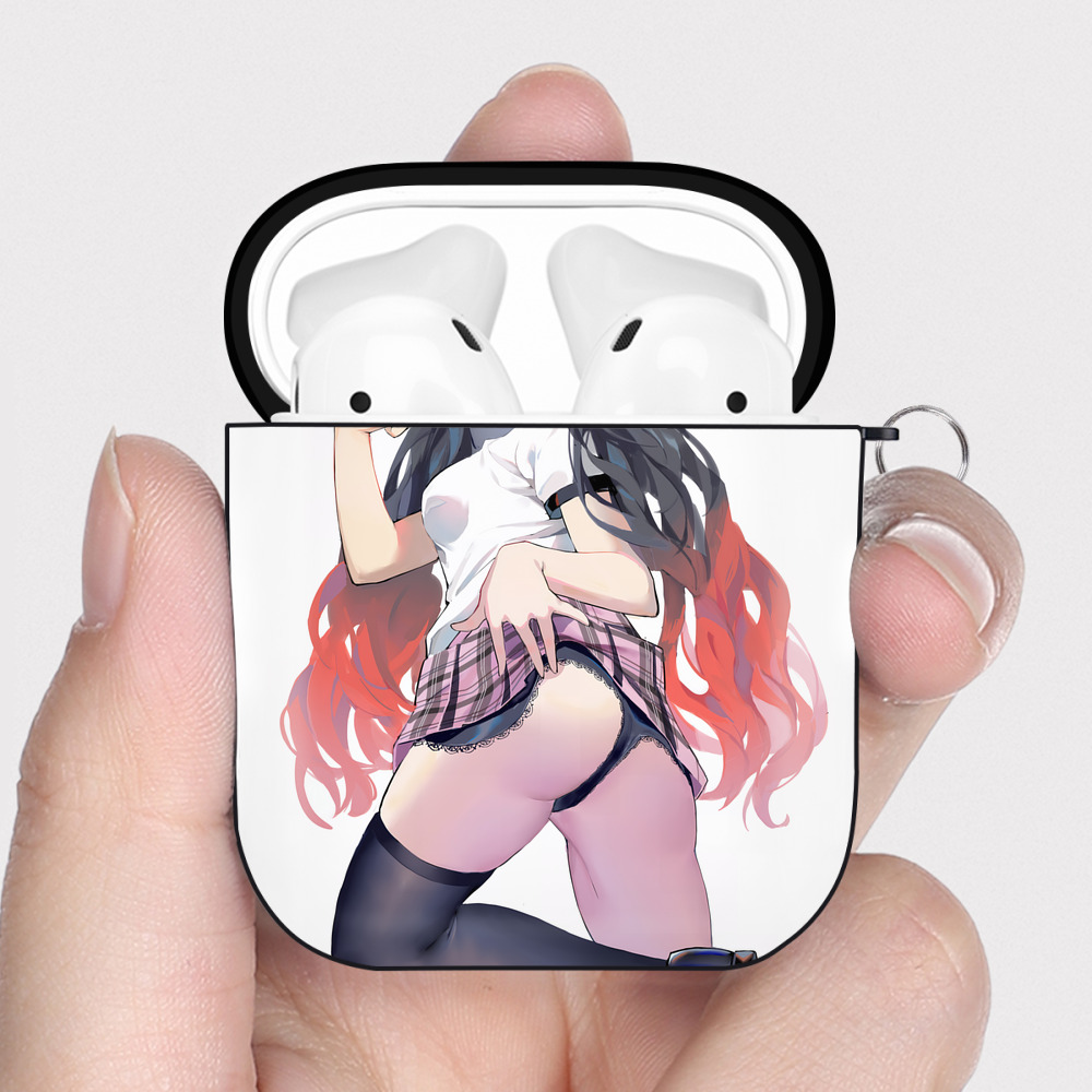 （画像用） 鬼滅の刃（きめつのやいば）竈門 禰󠄀豆子／かまど ねずこ Kamado Nezuko AirPods 第2世代保護ケース ハードシェル ブラック 耐衝撃・防指紋・カラビナ付き