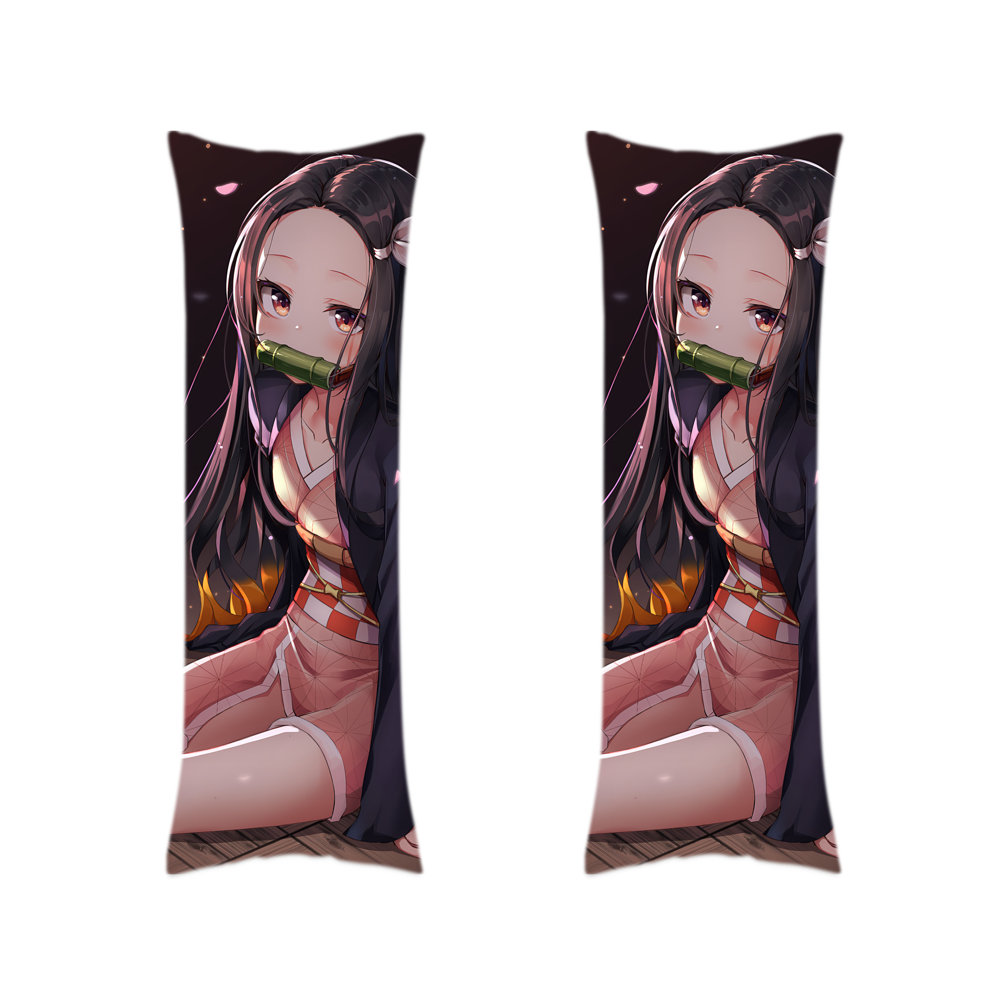 （画像用） 鬼滅の刃（きめつのやいば）竈門 禰󠄀豆子／かまど ねずこ Kamado Nezuko ロング抱き枕カバー 両面プリントタイプ（サイズ選択可）