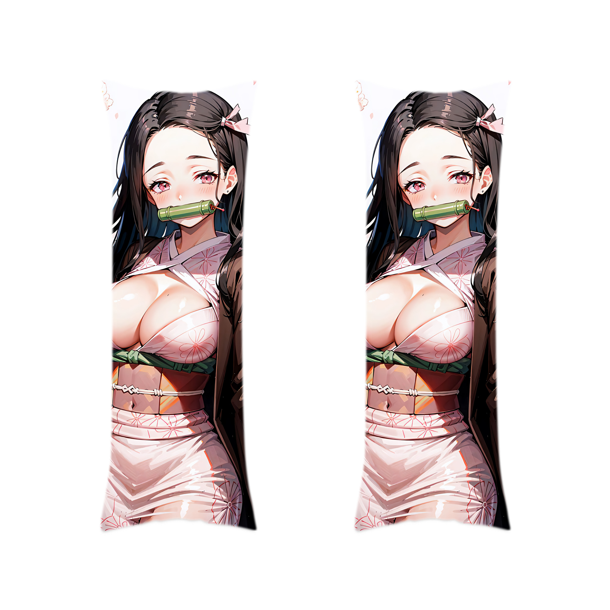 （画像用） 鬼滅の刃（きめつのやいば）竈門 禰󠄀豆子／かまど ねずこ Kamado Nezuko ロング抱き枕カバー 両面プリントタイプ（サイズ選択可）