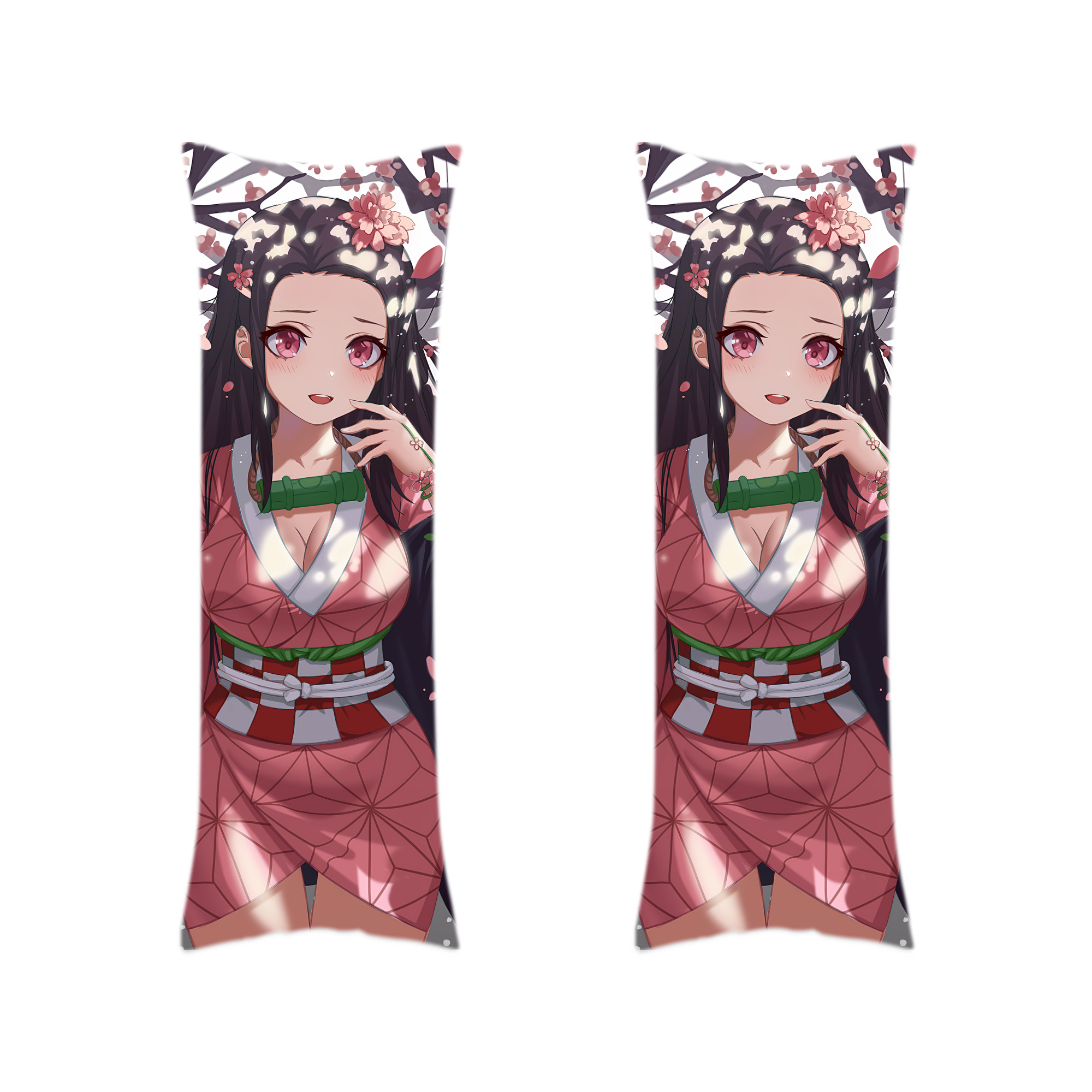 （画像用） 鬼滅の刃（きめつのやいば）竈門 禰󠄀豆子／かまど ねずこ Kamado Nezuko ロング抱き枕カバー 両面プリントタイプ（サイズ選択可）