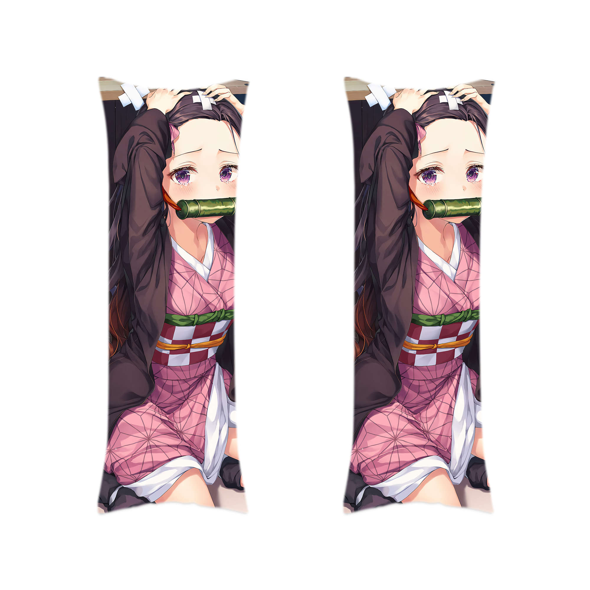 （画像用） 鬼滅の刃（きめつのやいば）竈門 禰󠄀豆子／かまど ねずこ Kamado Nezuko ロング抱き枕カバー 両面プリントタイプ（サイズ選択可）