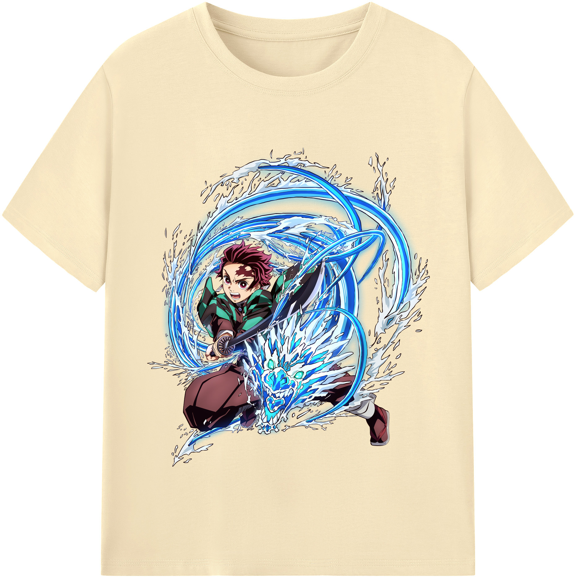 （画像用） 鬼滅の刃 竈門 炭治郎／かまど たんじろう Kamado Tanjirou 綿100％半袖Tシャツ（フロントプリント）