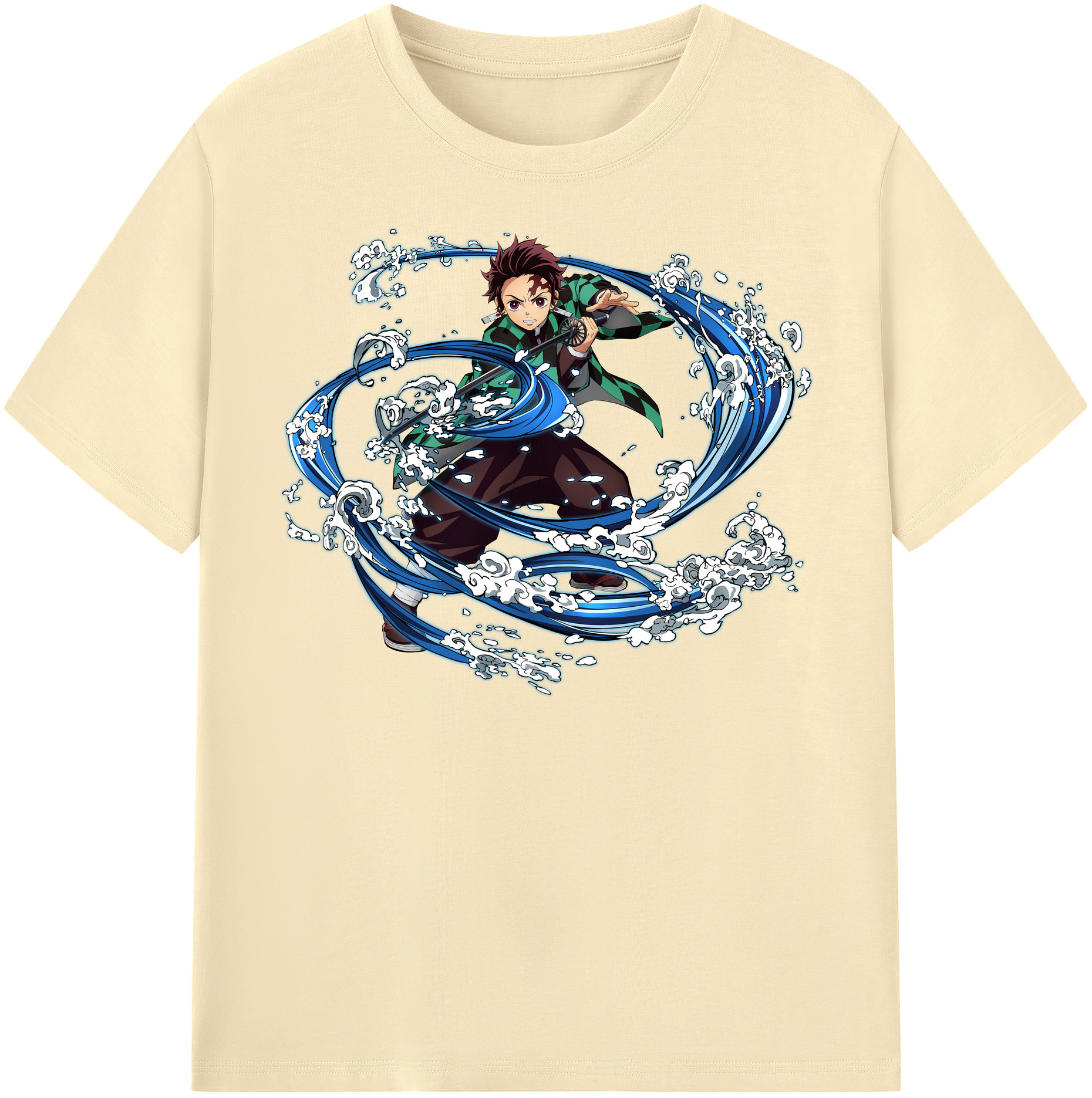 （画像用） 鬼滅の刃 竈門 炭治郎／かまど たんじろう Kamado Tanjirou 綿100％半袖Tシャツ（フロントプリント）