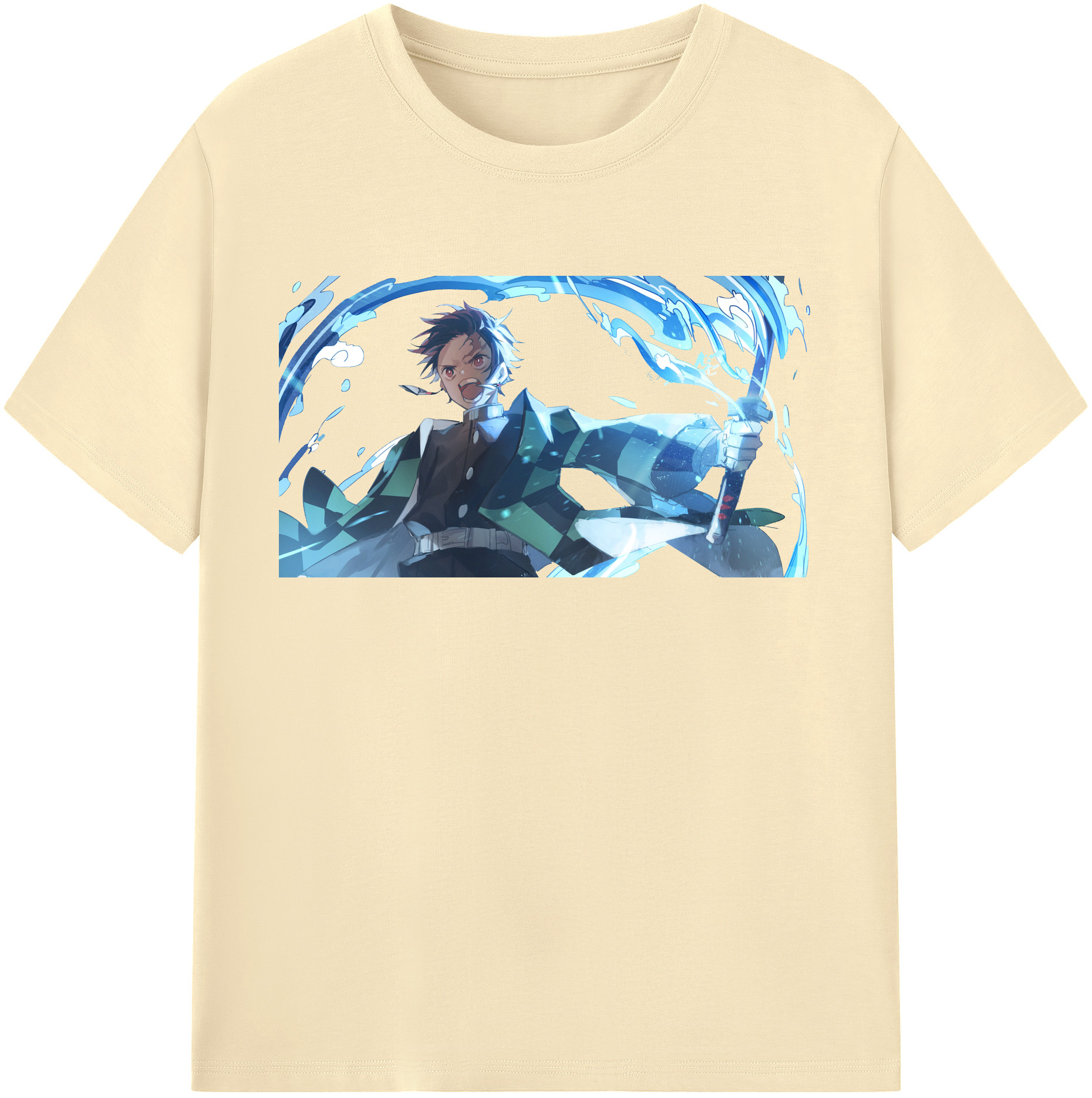 （画像用） 鬼滅の刃 竈門 炭治郎／かまど たんじろう Kamado Tanjirou 綿100％半袖Tシャツ（フロントプリント）